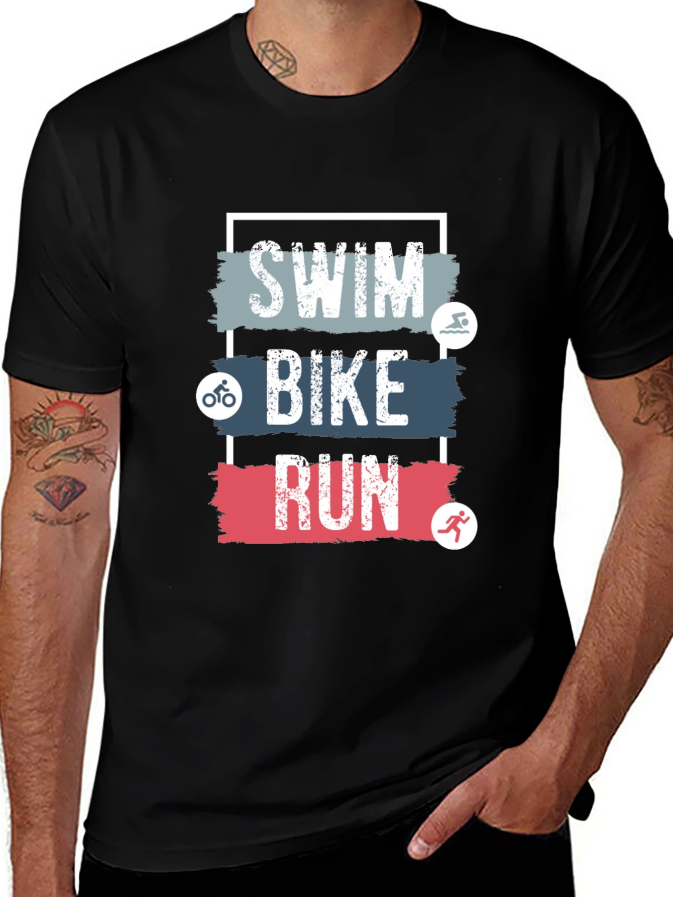 Swim Bike Run Triathlon Tee