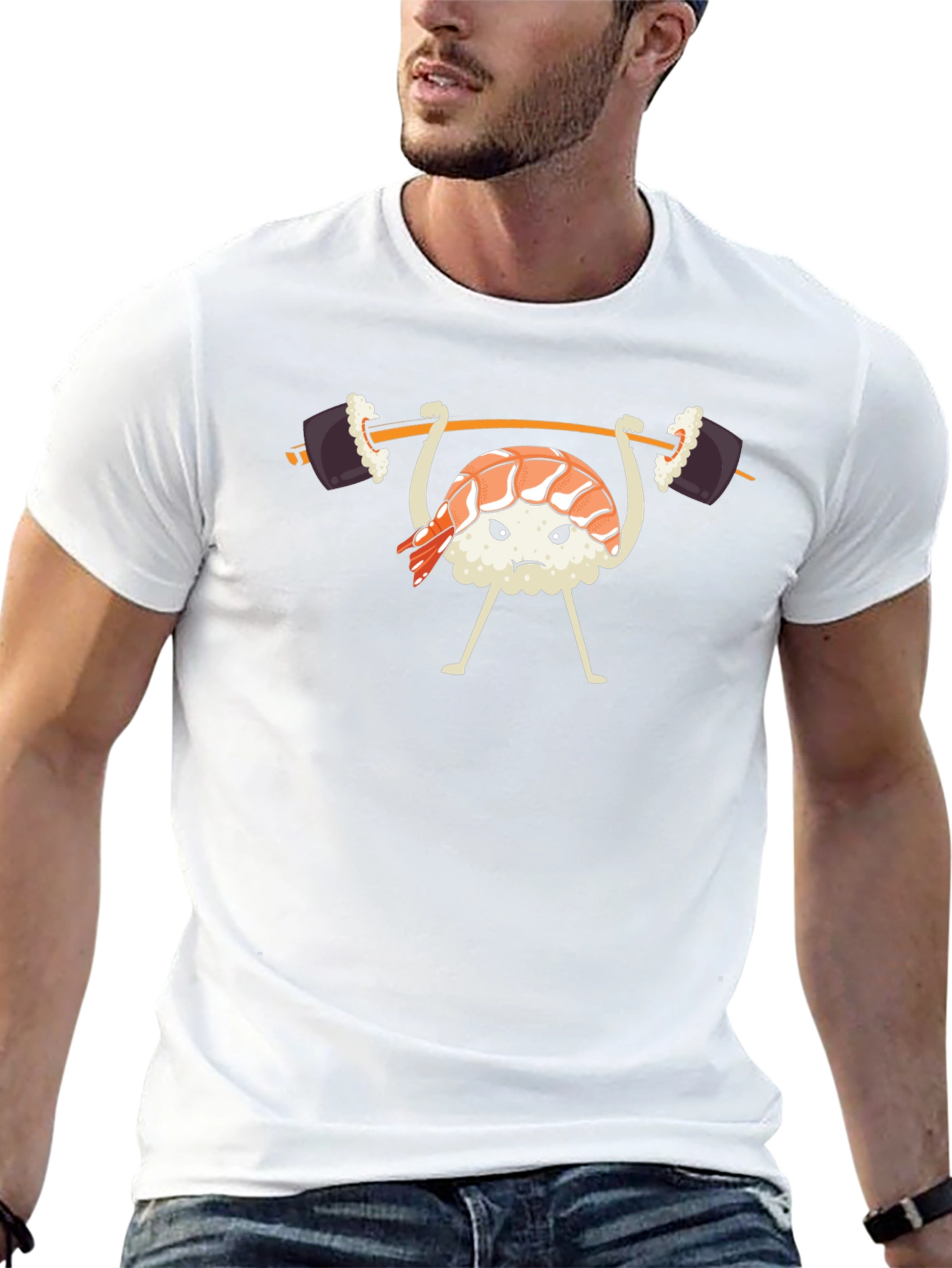 Sushi Weightlifter Graphic T-Shirt