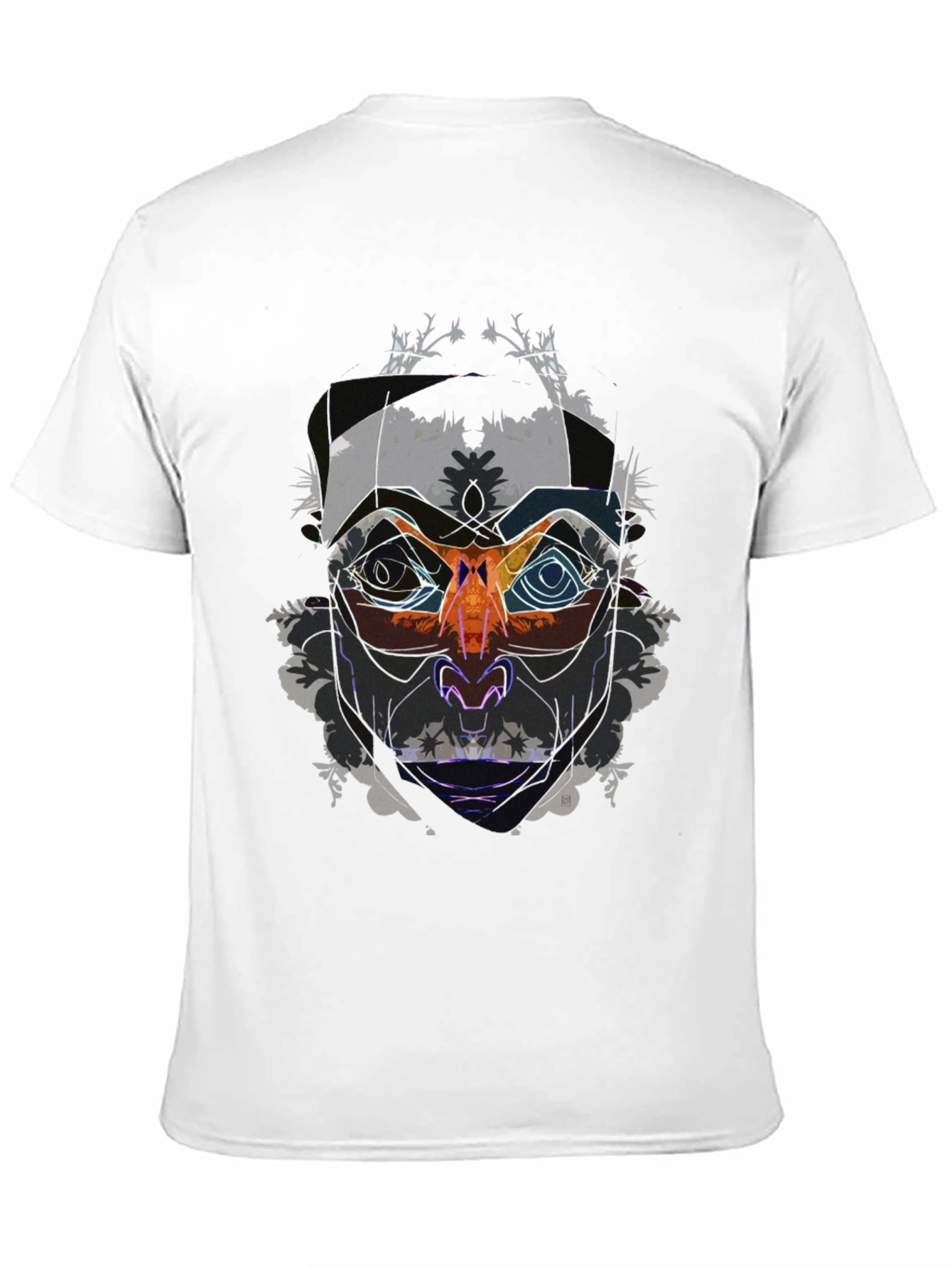 Abstract Face Graphic Black T-Shirt