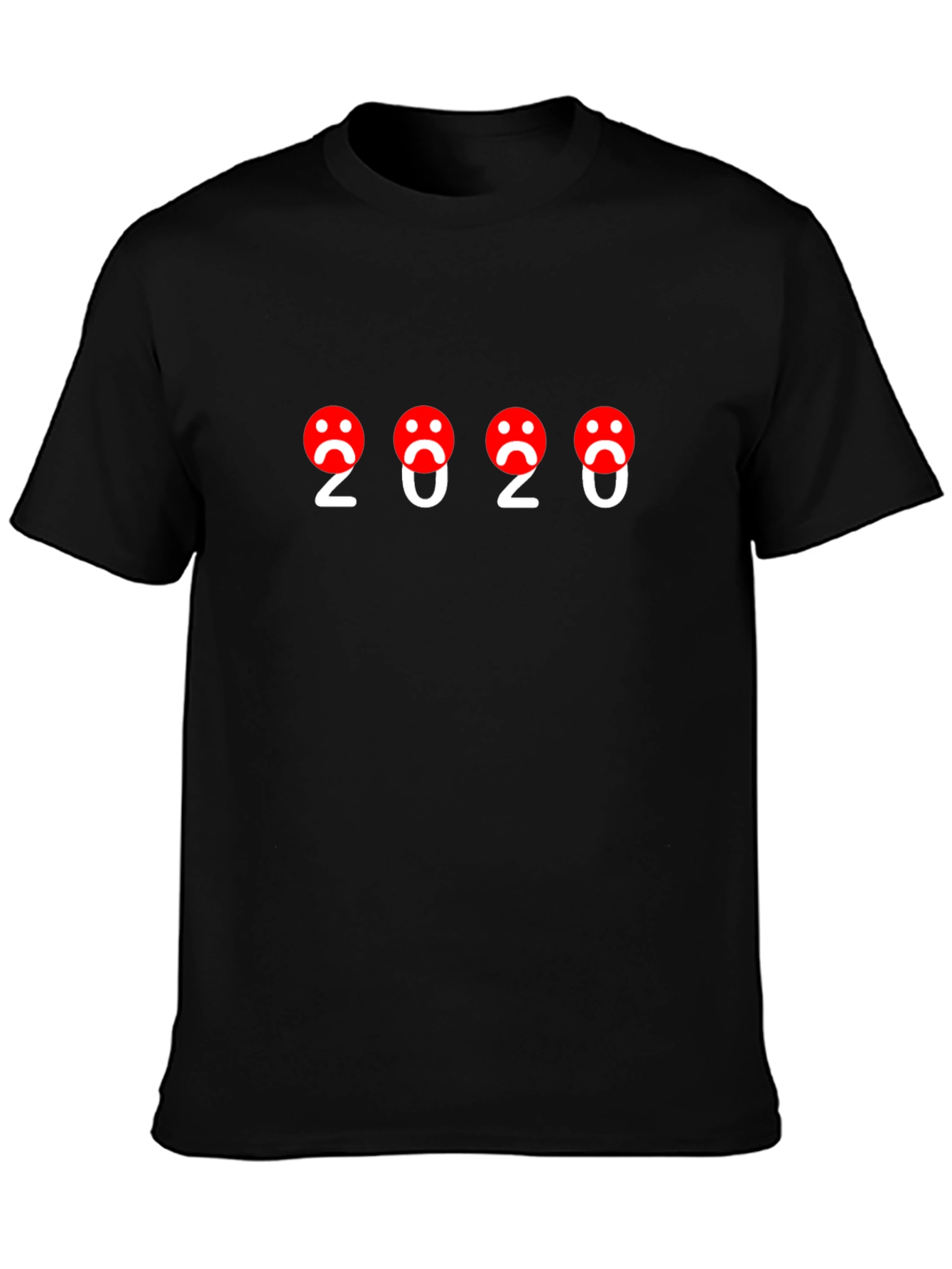 2020 Sad Face T-Shirt - Black Graphic Tee