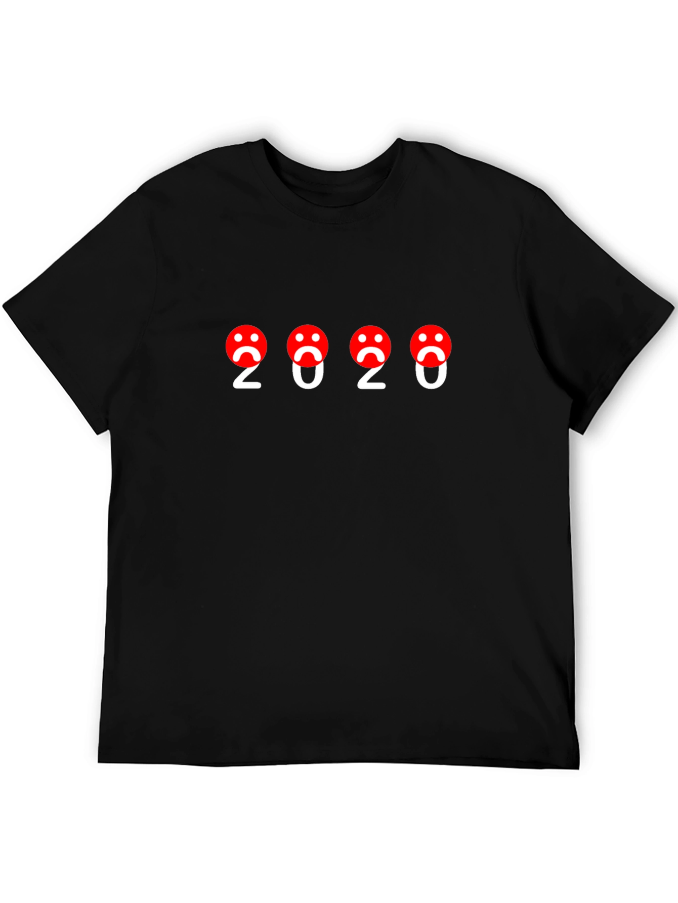 2020 Sad Face T-Shirt - Black Graphic Tee