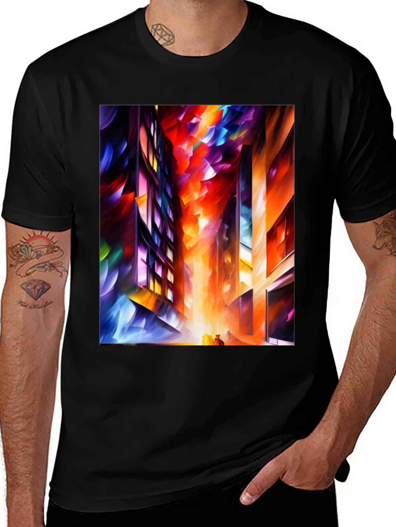 Abstract Cityscape Graphic Tee