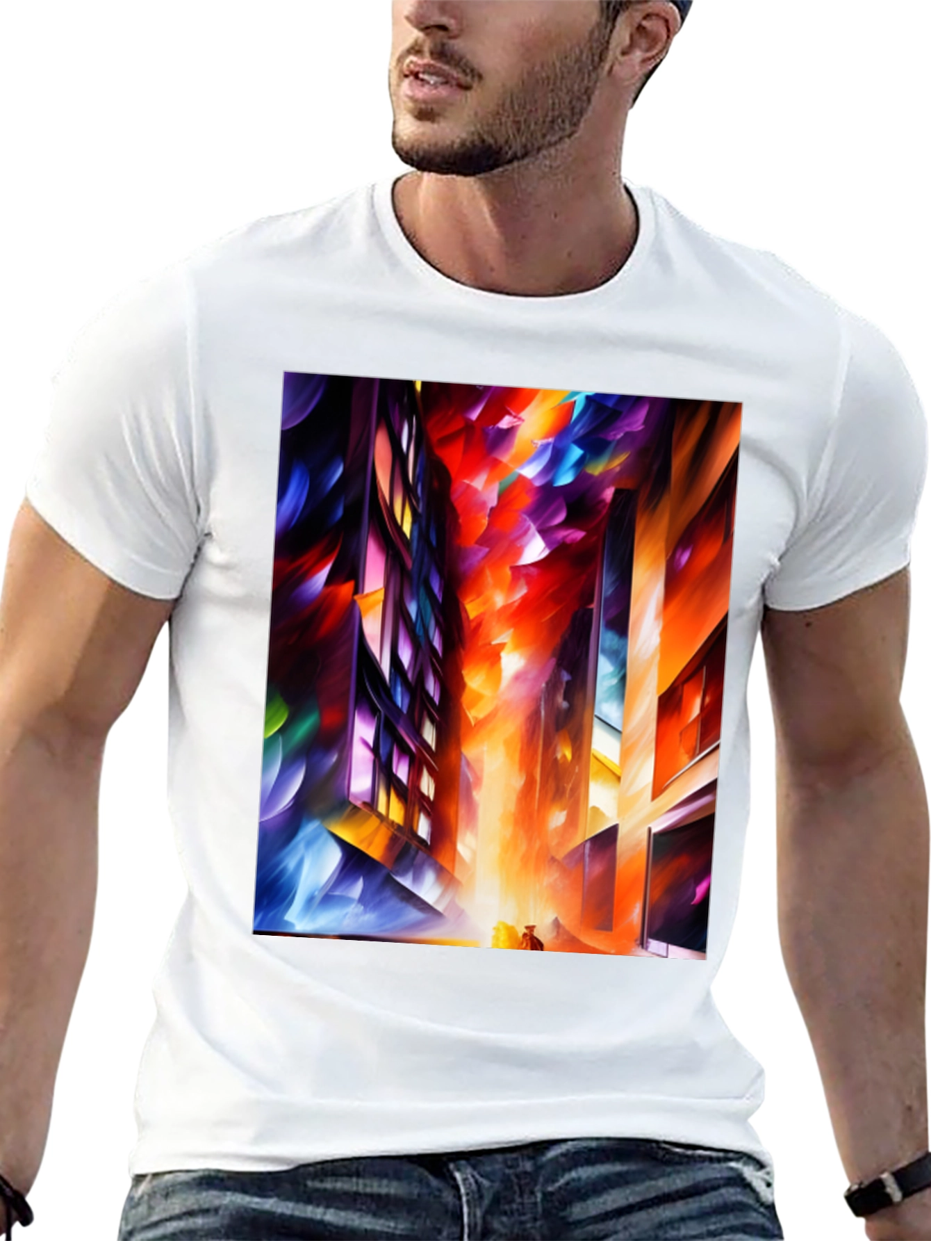Abstract Cityscape Graphic Tee