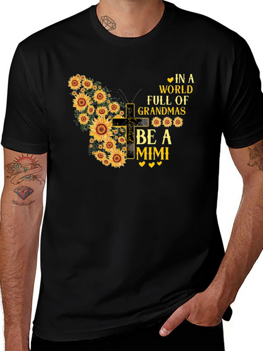 Sunflower Butterfly Grandma Mimi T-Shirt