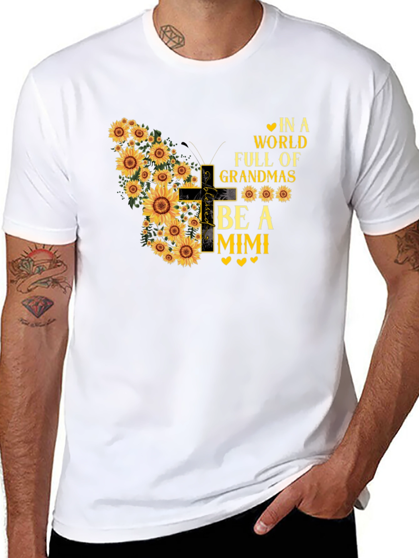 Sunflower Butterfly Grandma Mimi T-Shirt