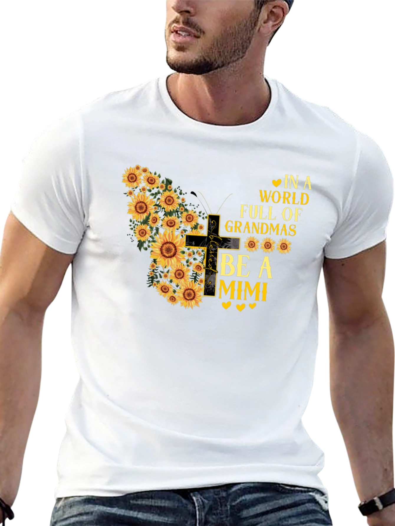 Sunflower Butterfly Grandma Mimi T-Shirt