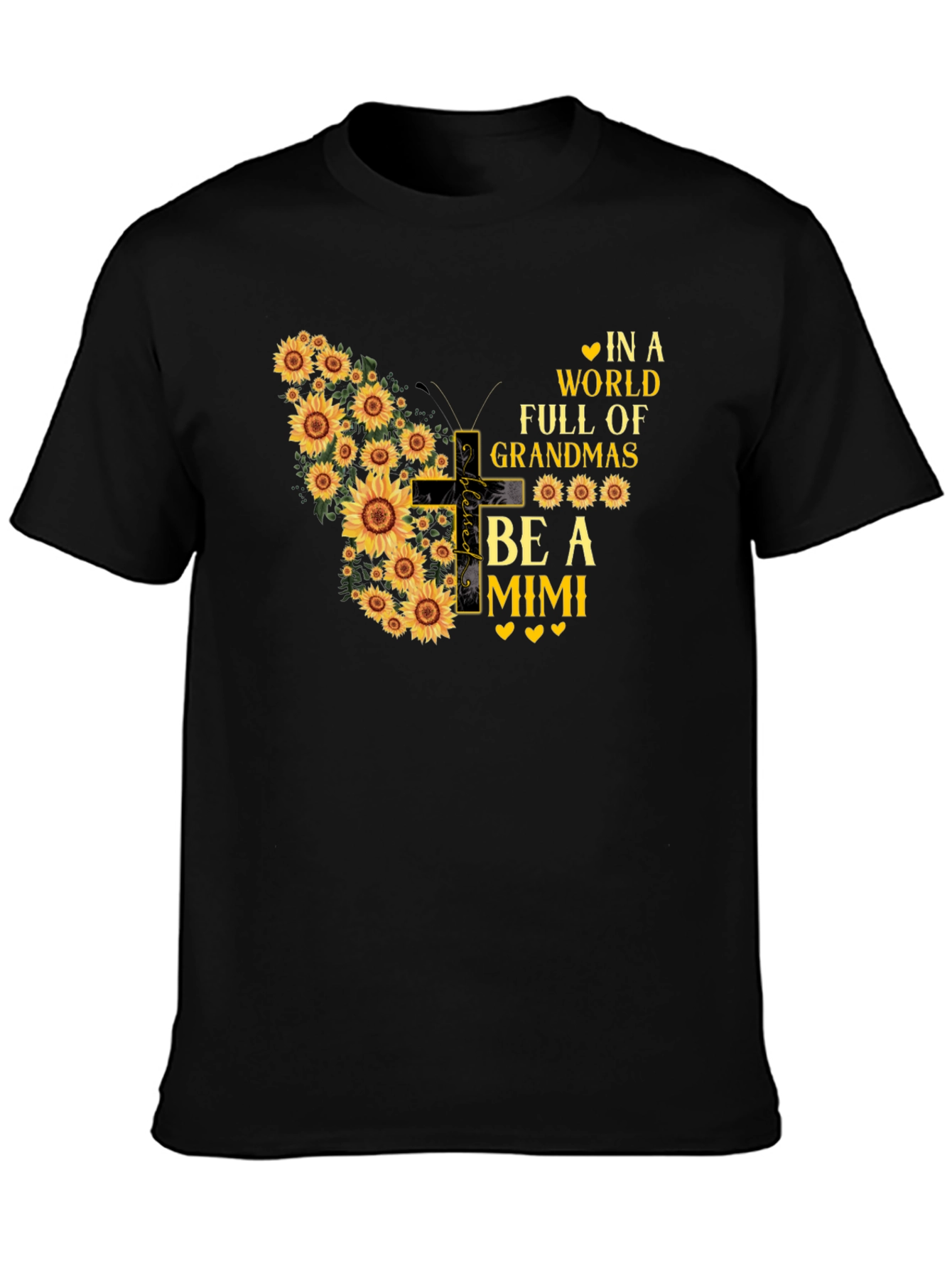 Sunflower Butterfly Grandma Mimi T-Shirt