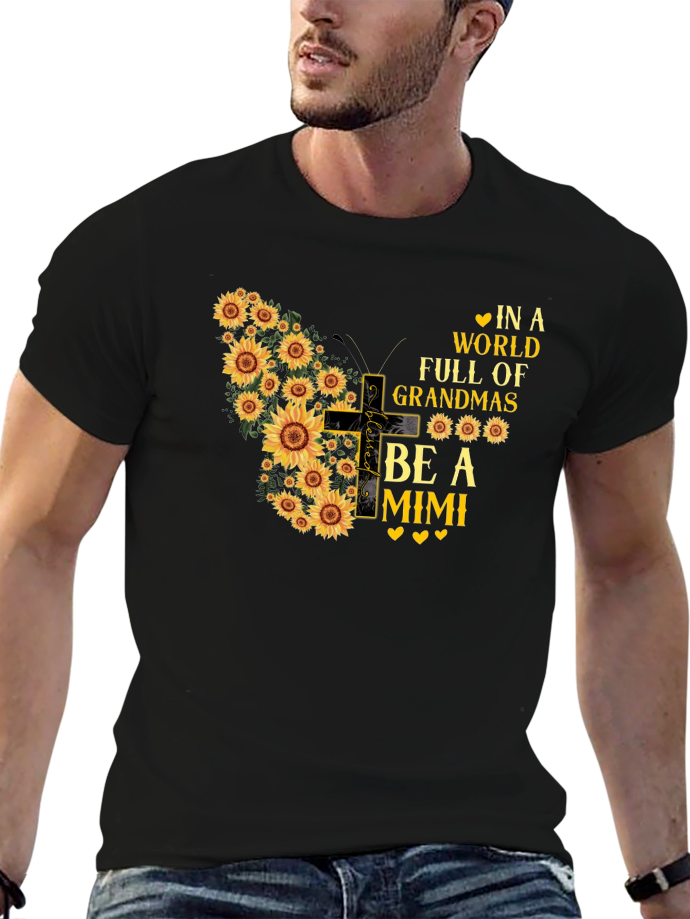Sunflower Butterfly Grandma Mimi T-Shirt