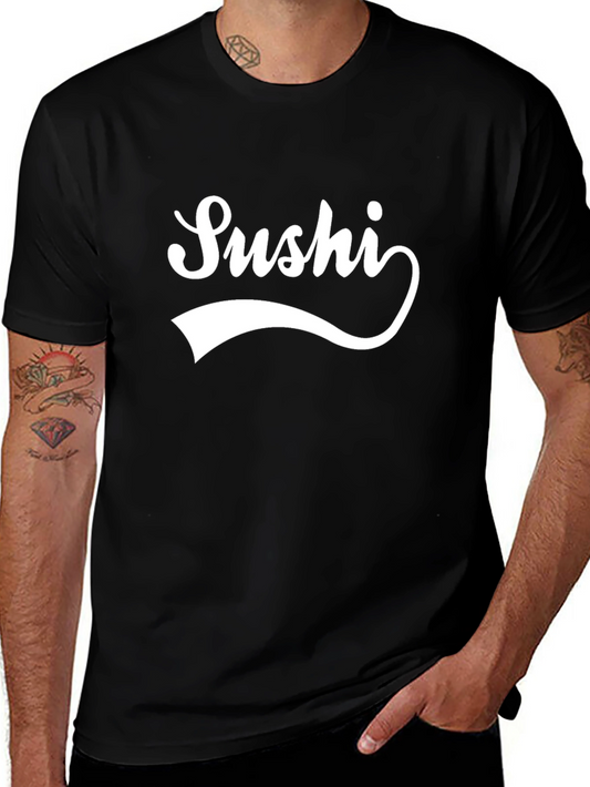 Sushi Graphic Black T-Shirt - Casual Fashion Tee
