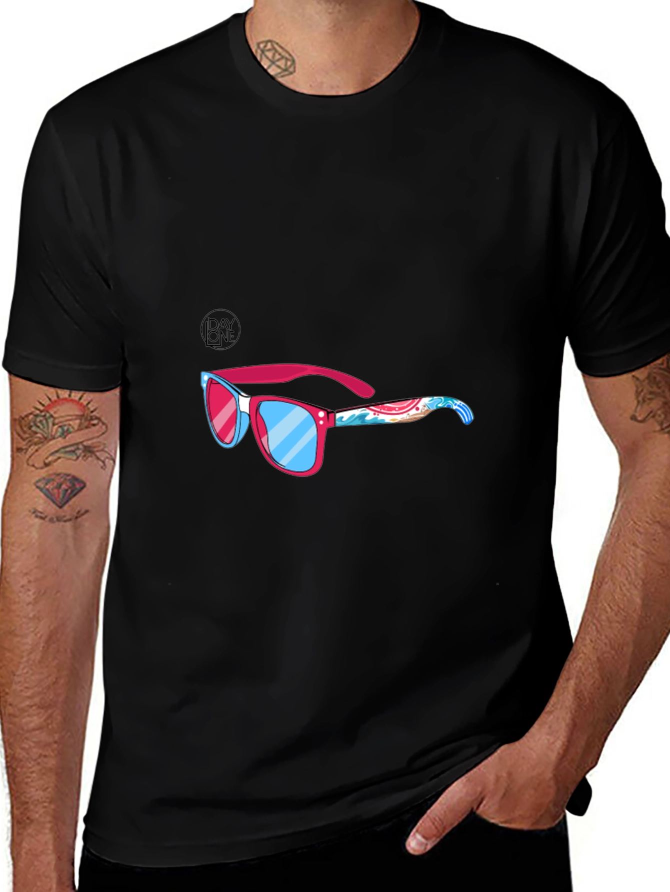 Summer Sunglasses T-Shirt - Black Graphic Tee