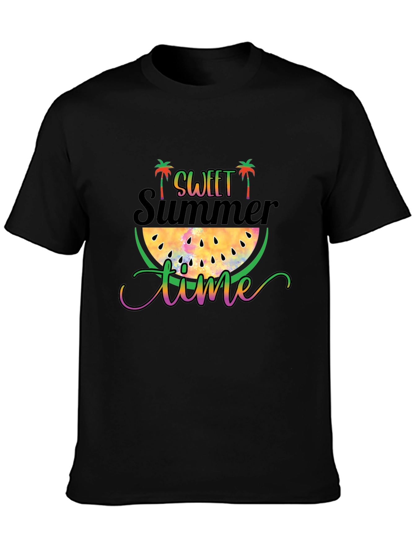 Sweet Summer Time Graphic T-Shirt - Black