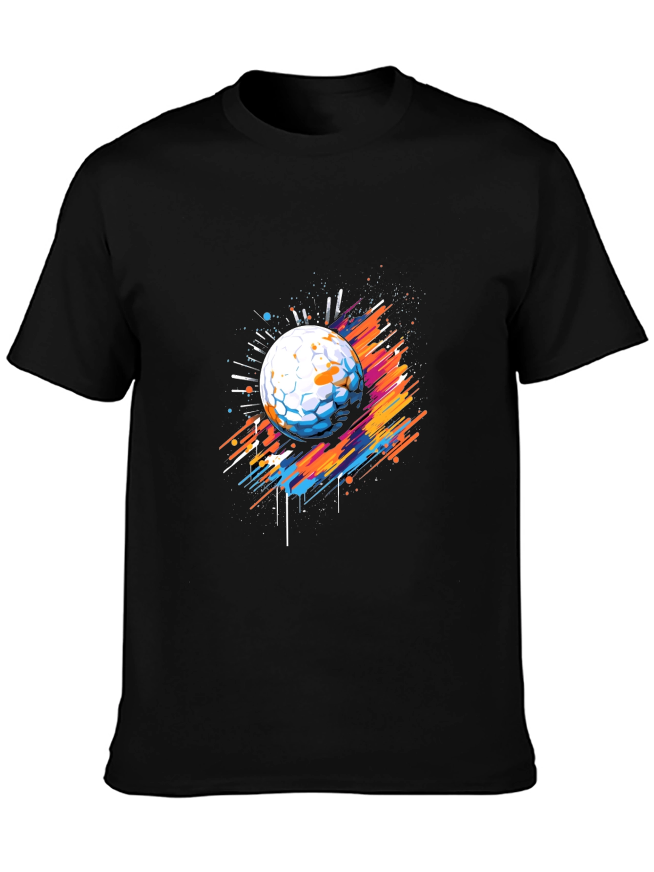 Abstract Golf Ball Graphic Tee - Black