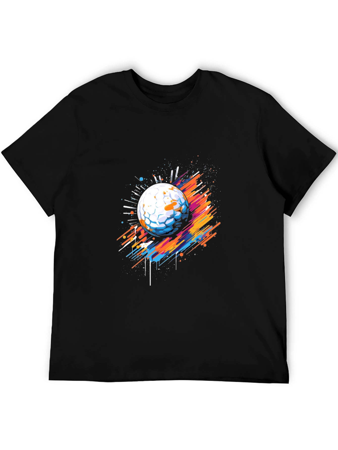 Abstract Golf Ball Graphic Tee - Black