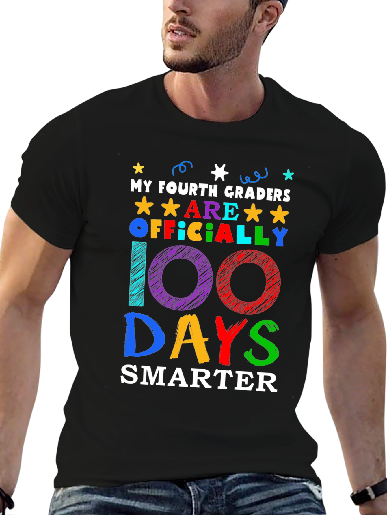 100 Days Smarter T-Shirt - Fourth Grade Teacher Gift