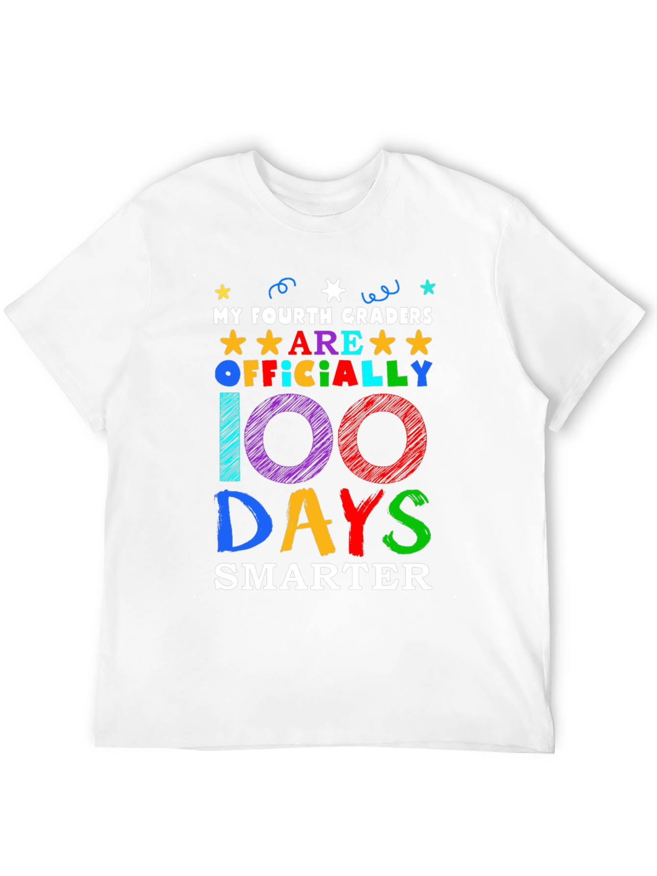 100 Days Smarter T-Shirt - Fourth Grade Teacher Gift