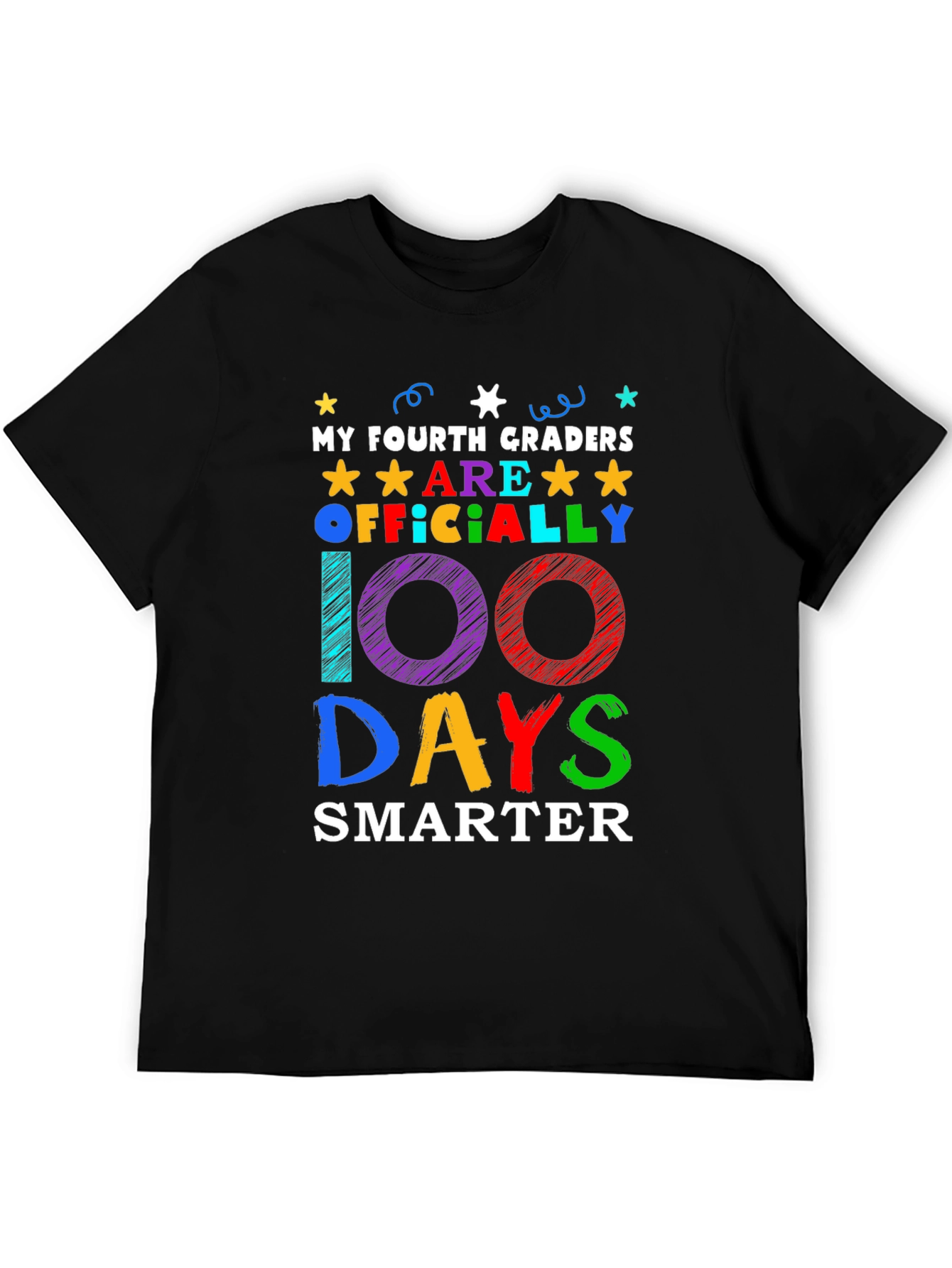 100 Days Smarter T-Shirt - Fourth Grade Teacher Gift