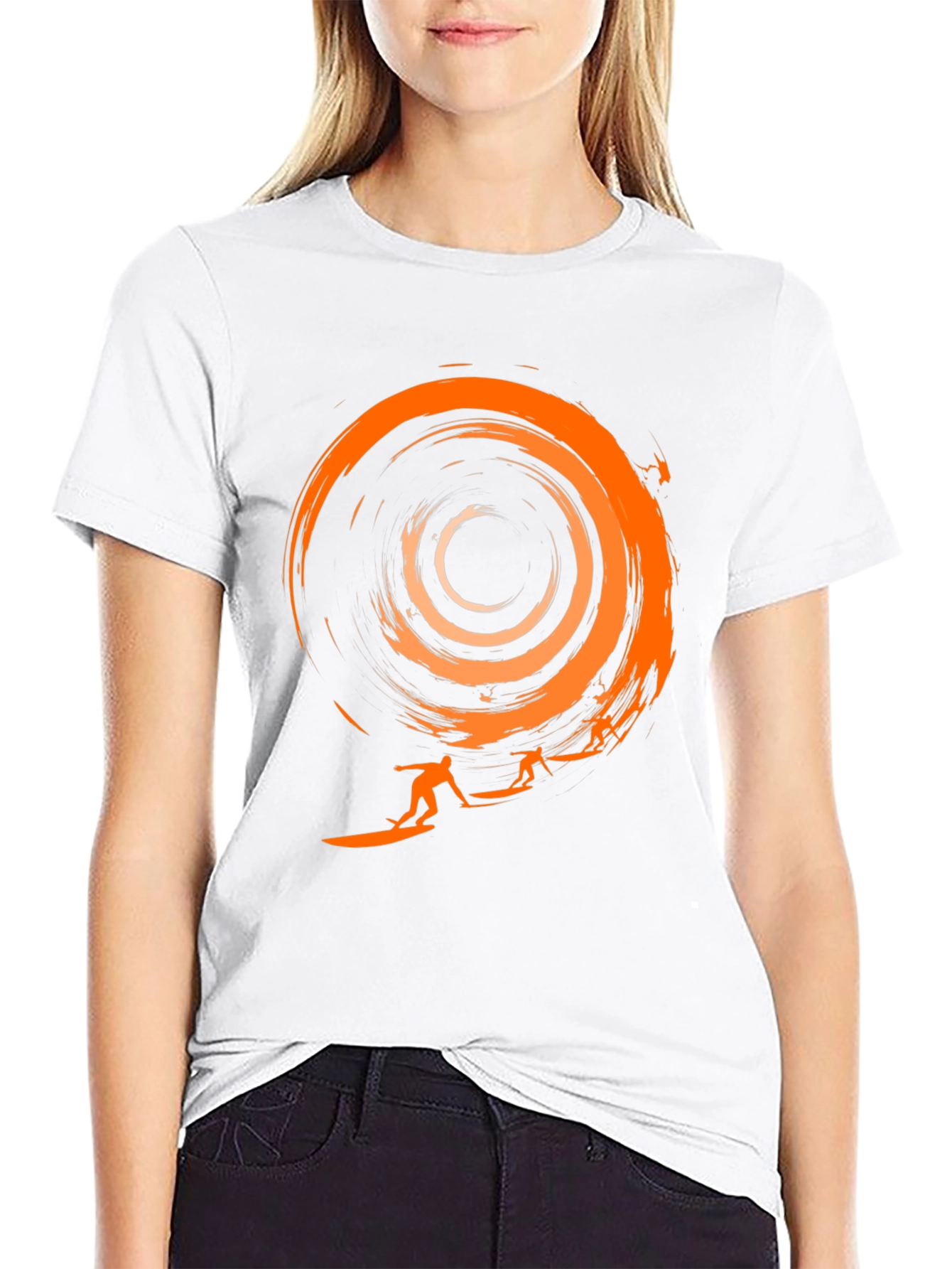 Surfer Graphic Black T-Shirt - Cool Wave Design