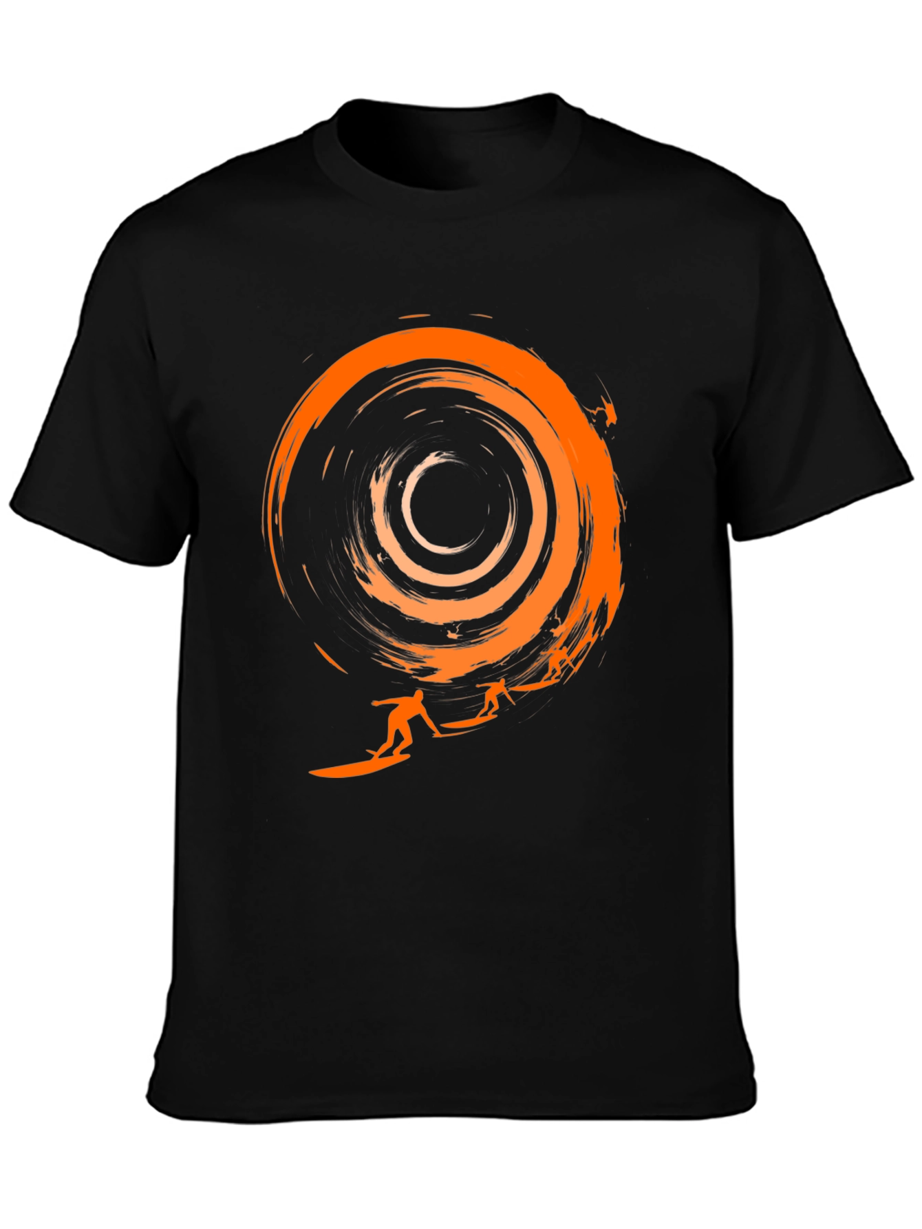 Surfer Graphic Black T-Shirt - Cool Wave Design