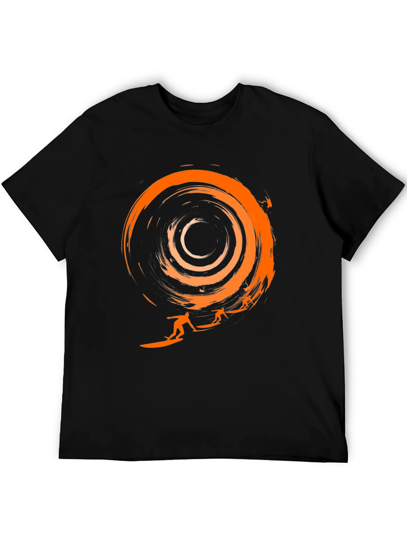 Surfer Graphic Black T-Shirt - Cool Wave Design