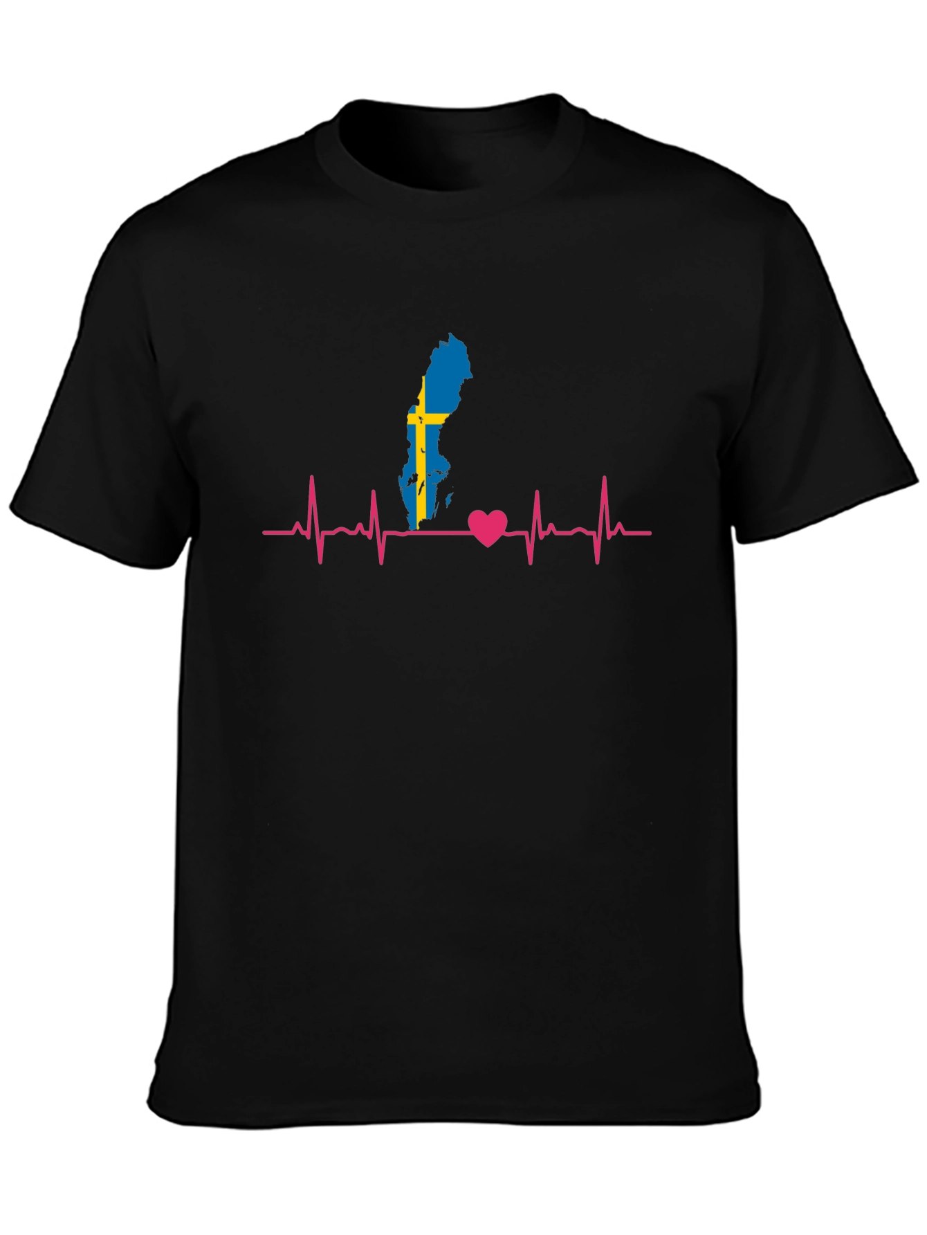 Sweden Flag Heartbeat T-Shirt