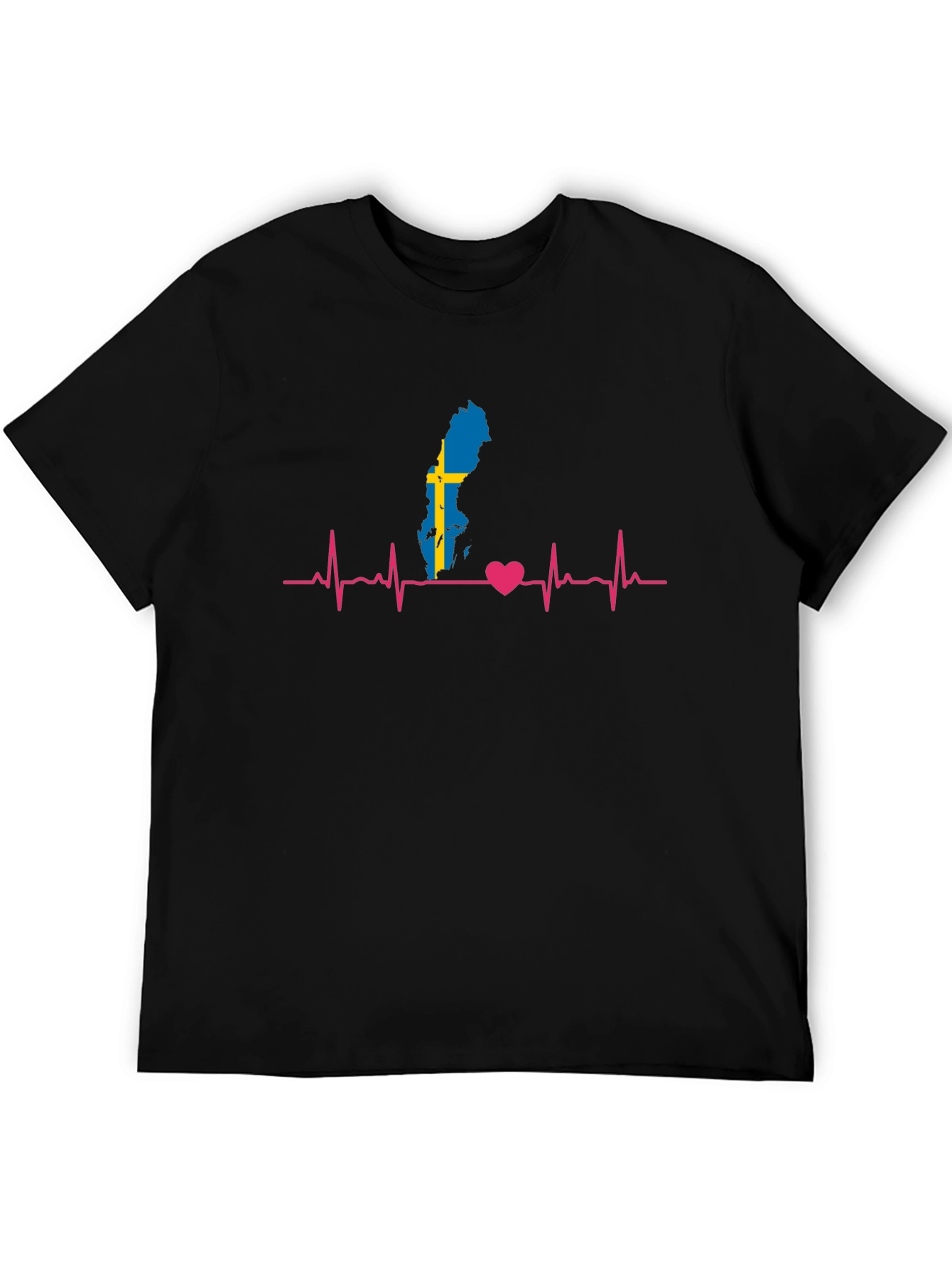 Sweden Flag Heartbeat T-Shirt