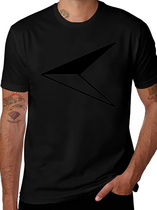 Stylish Black T-Shirt with Geometric Arrow Design