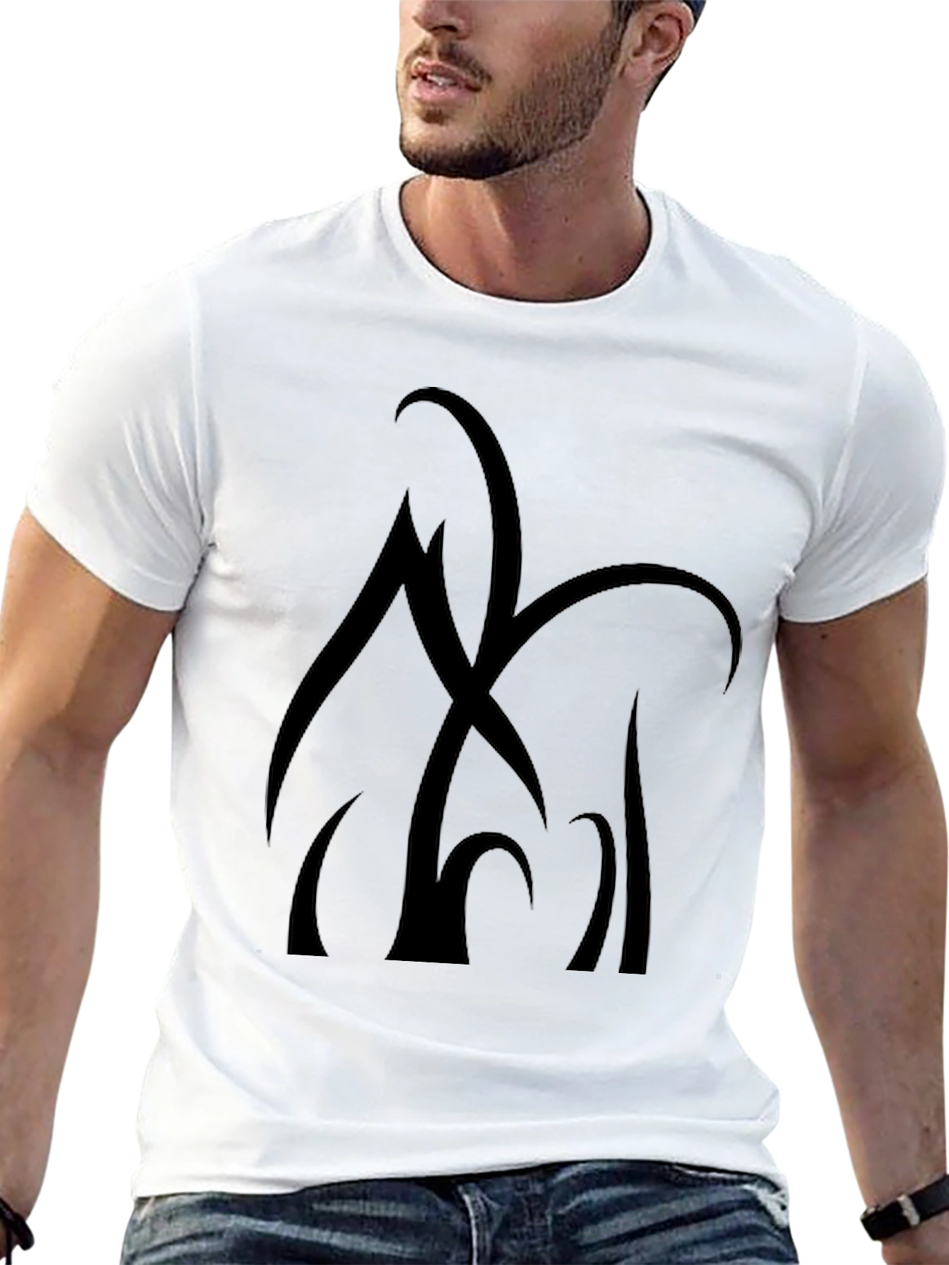 Abstract Graphic Black T-Shirt