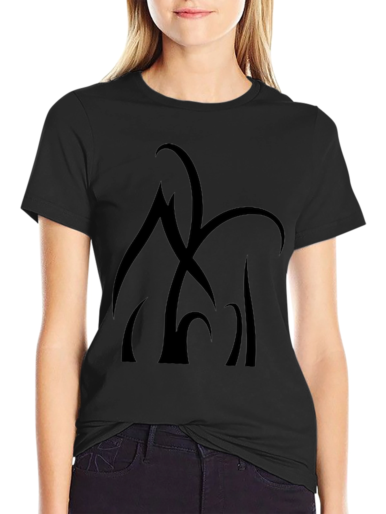 Abstract Graphic Black T-Shirt