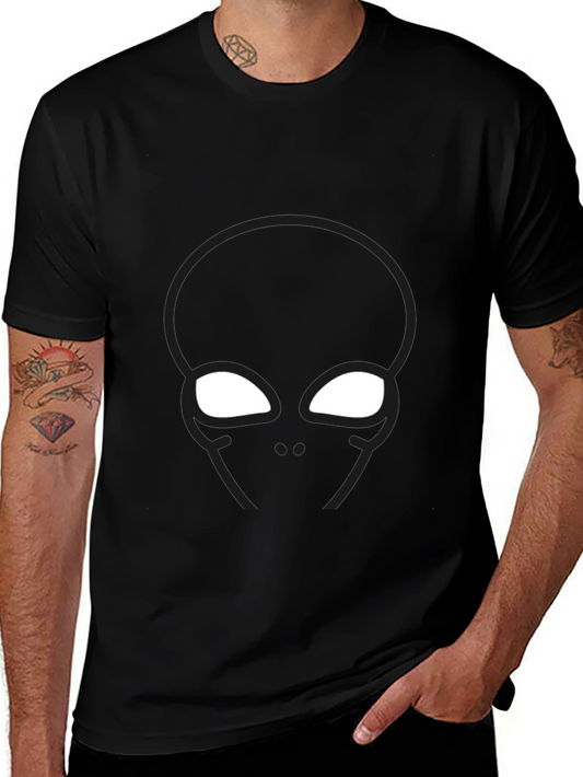 Abstract Superhero Graphic Black T-Shirt