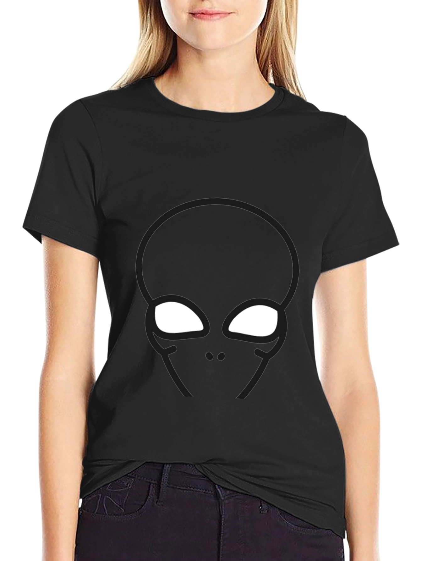 Abstract Superhero Graphic Black T-Shirt