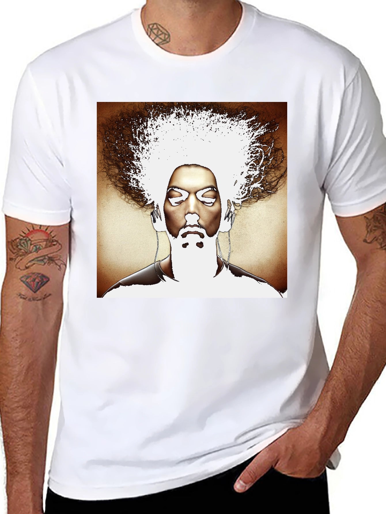 Abstract Afro Graphic Black T-Shirt