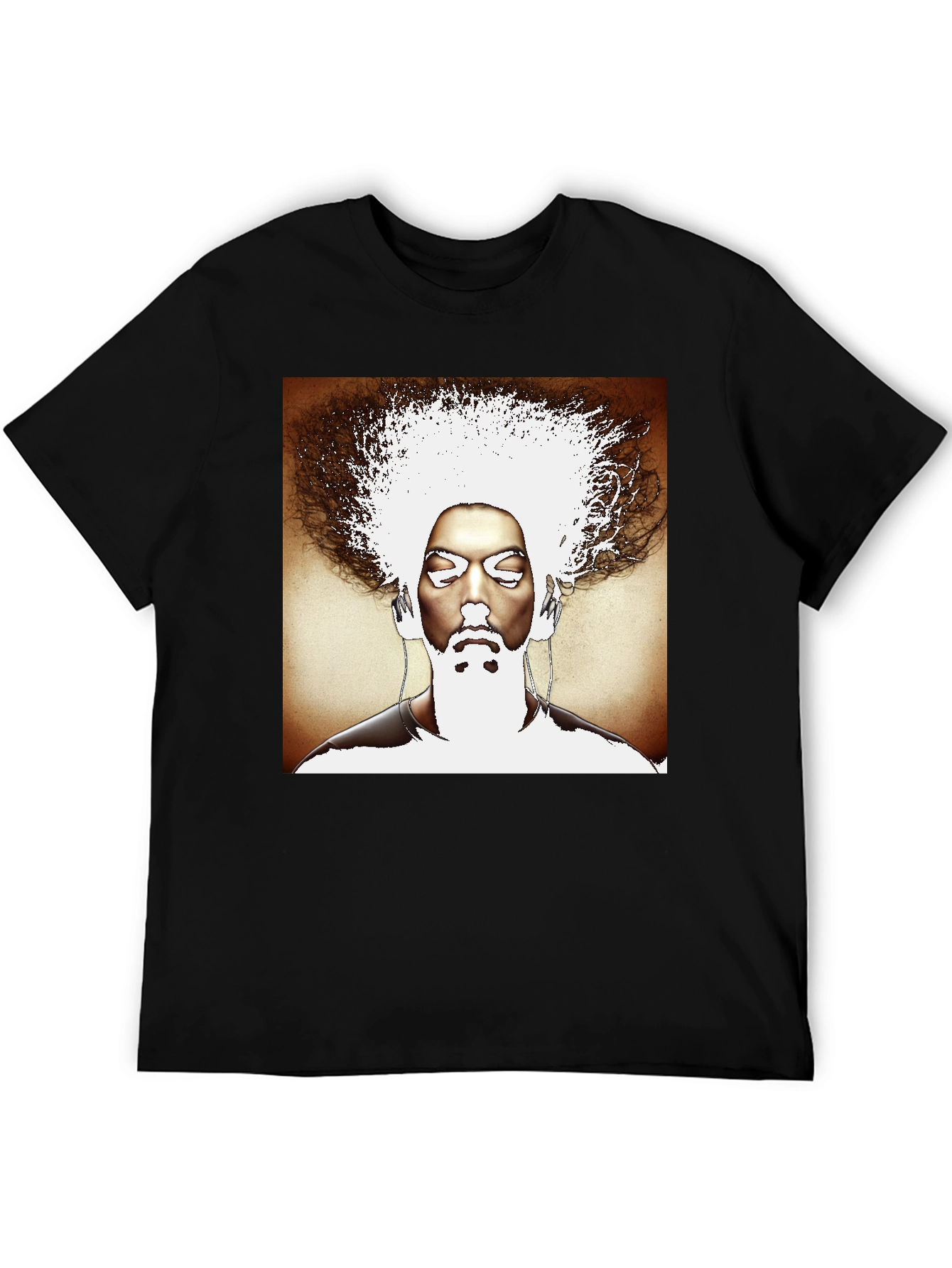 Abstract Afro Graphic Black T-Shirt