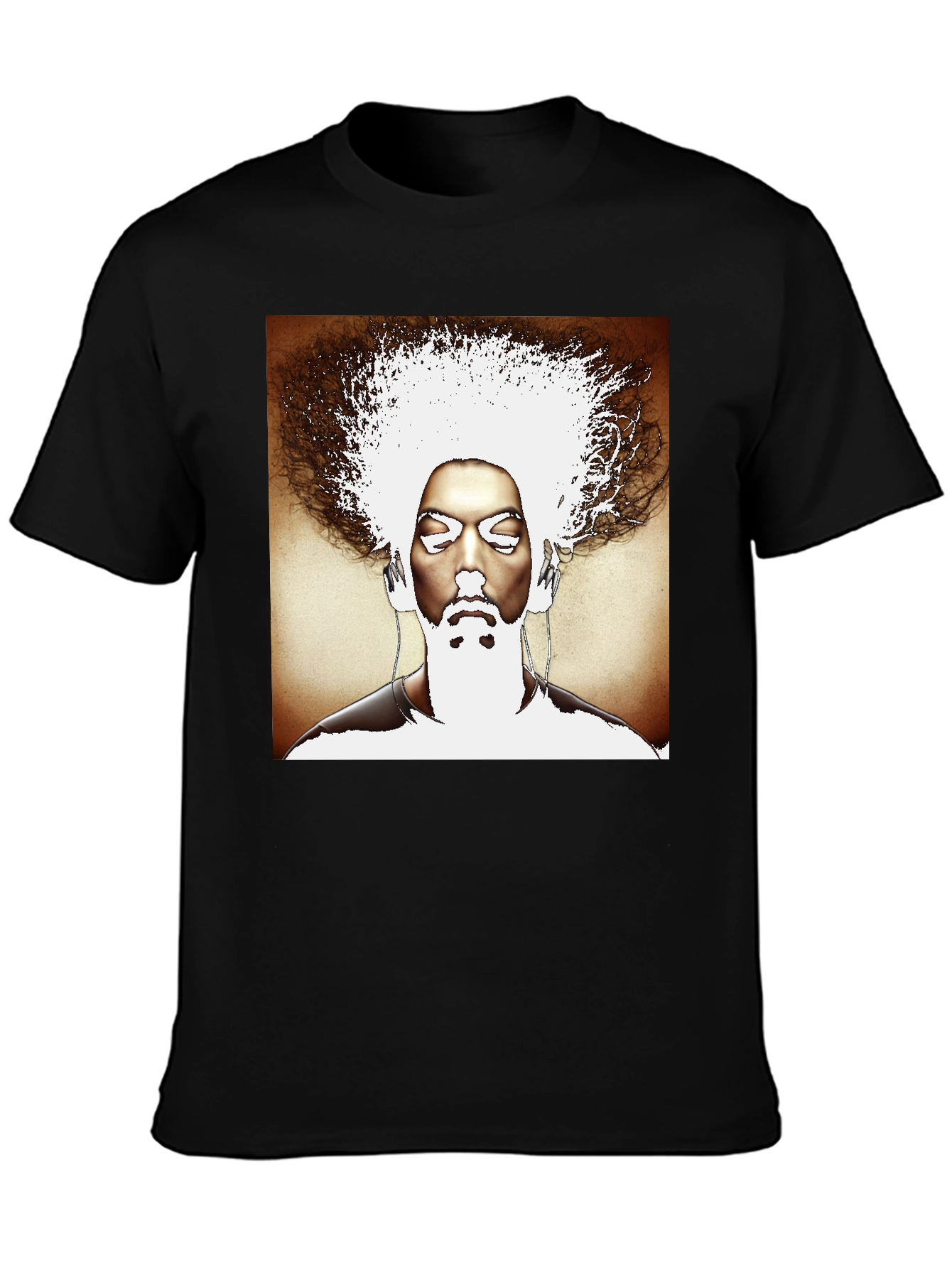 Abstract Afro Graphic Black T-Shirt