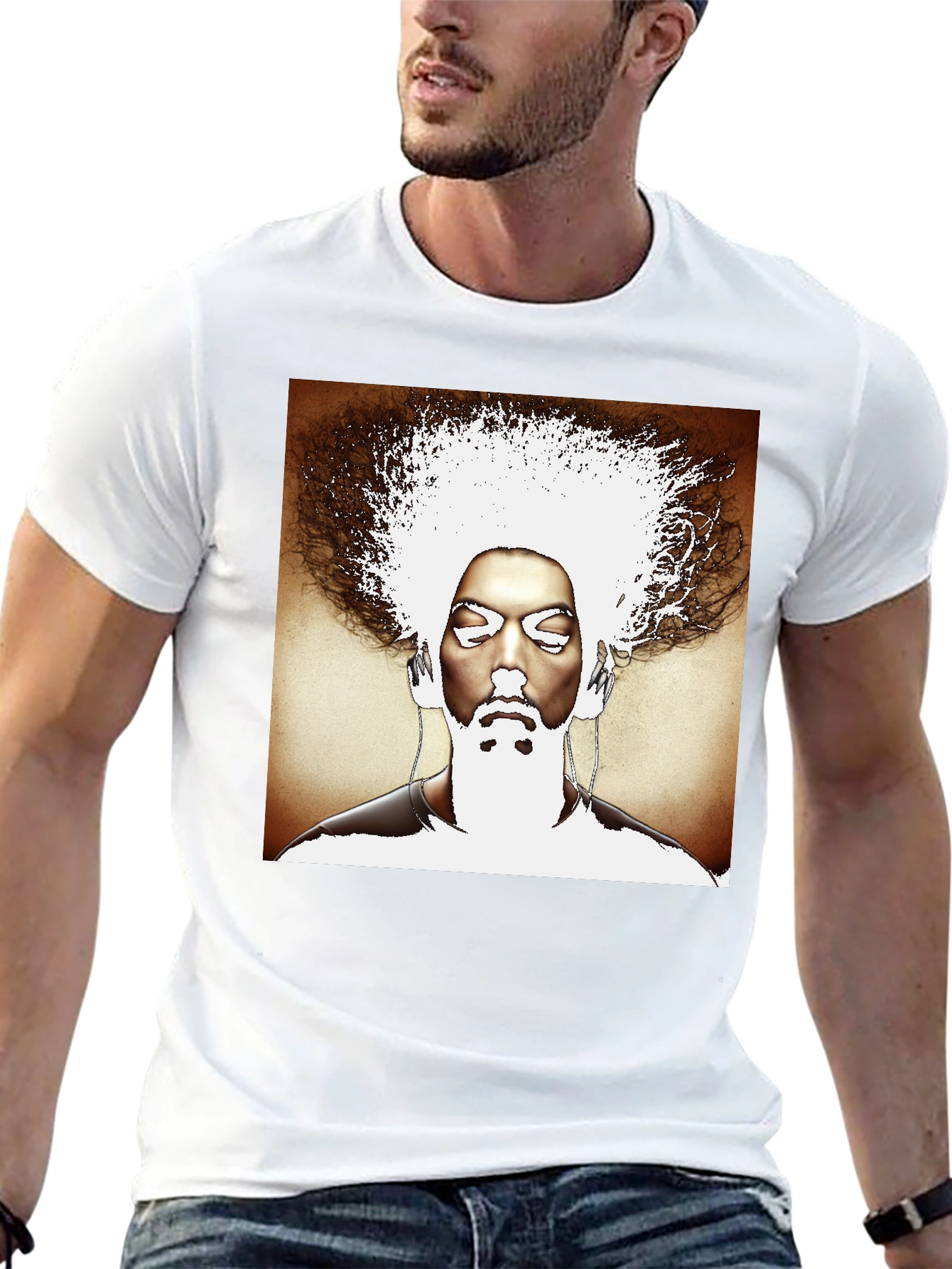 Abstract Afro Graphic Black T-Shirt