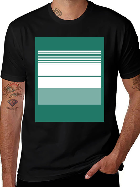 Abstract Striped Graphic Tee - Modern Casual Style