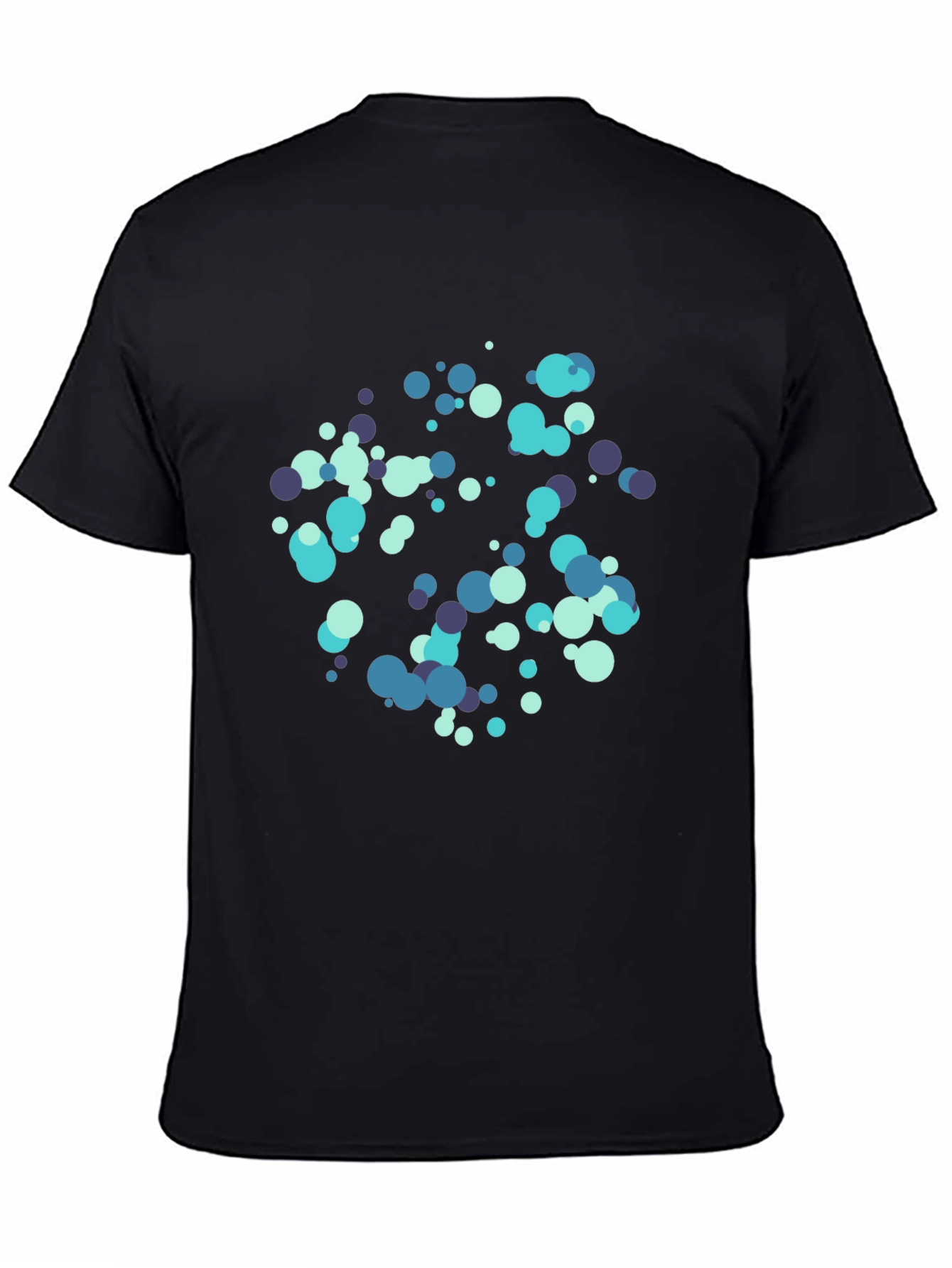 Abstract Dot Pattern Black Cotton T-Shirt