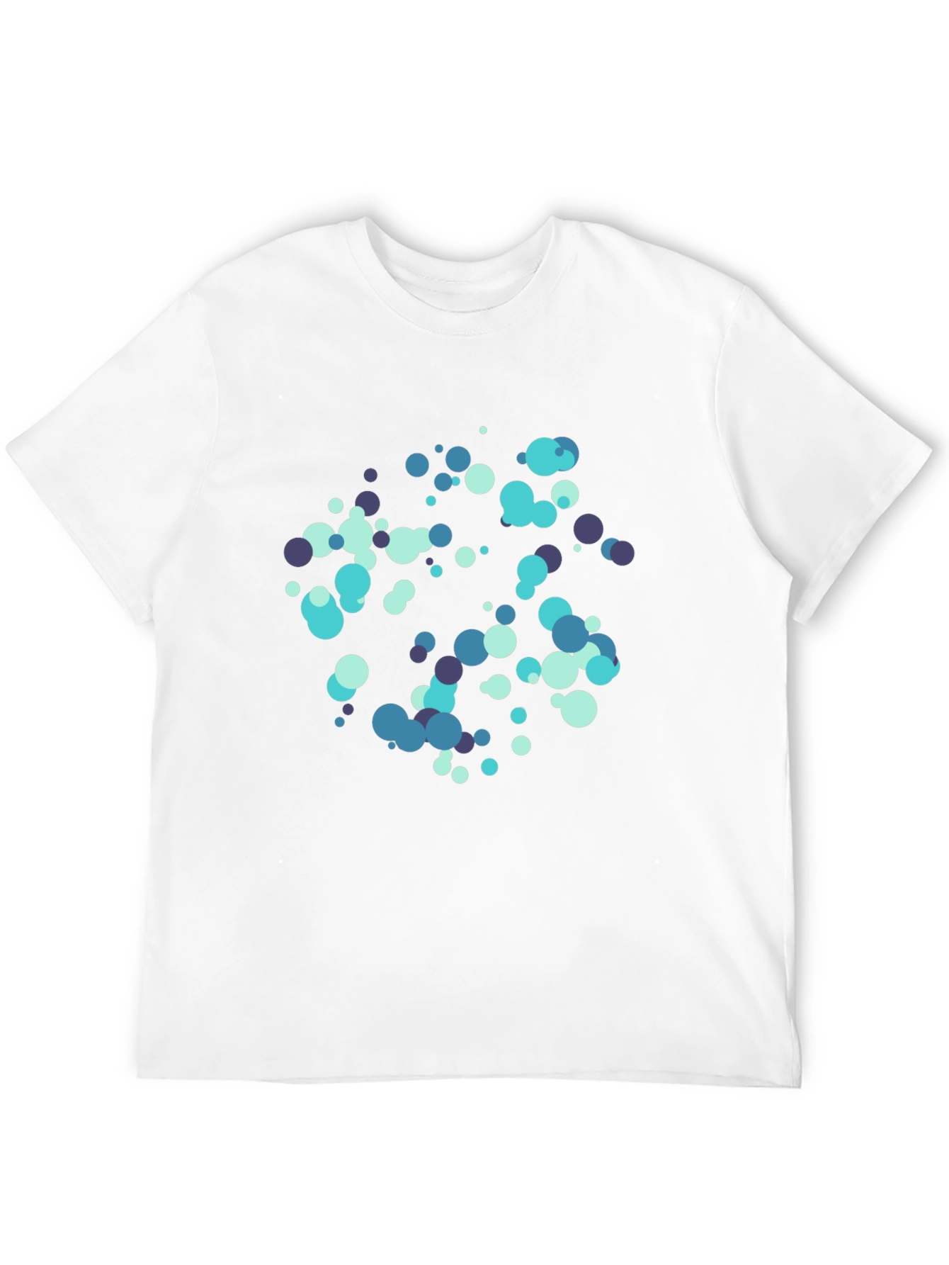 Abstract Dot Pattern Black Cotton T-Shirt