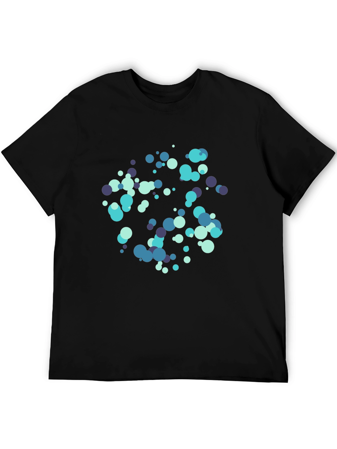 Abstract Dot Pattern Black Cotton T-Shirt
