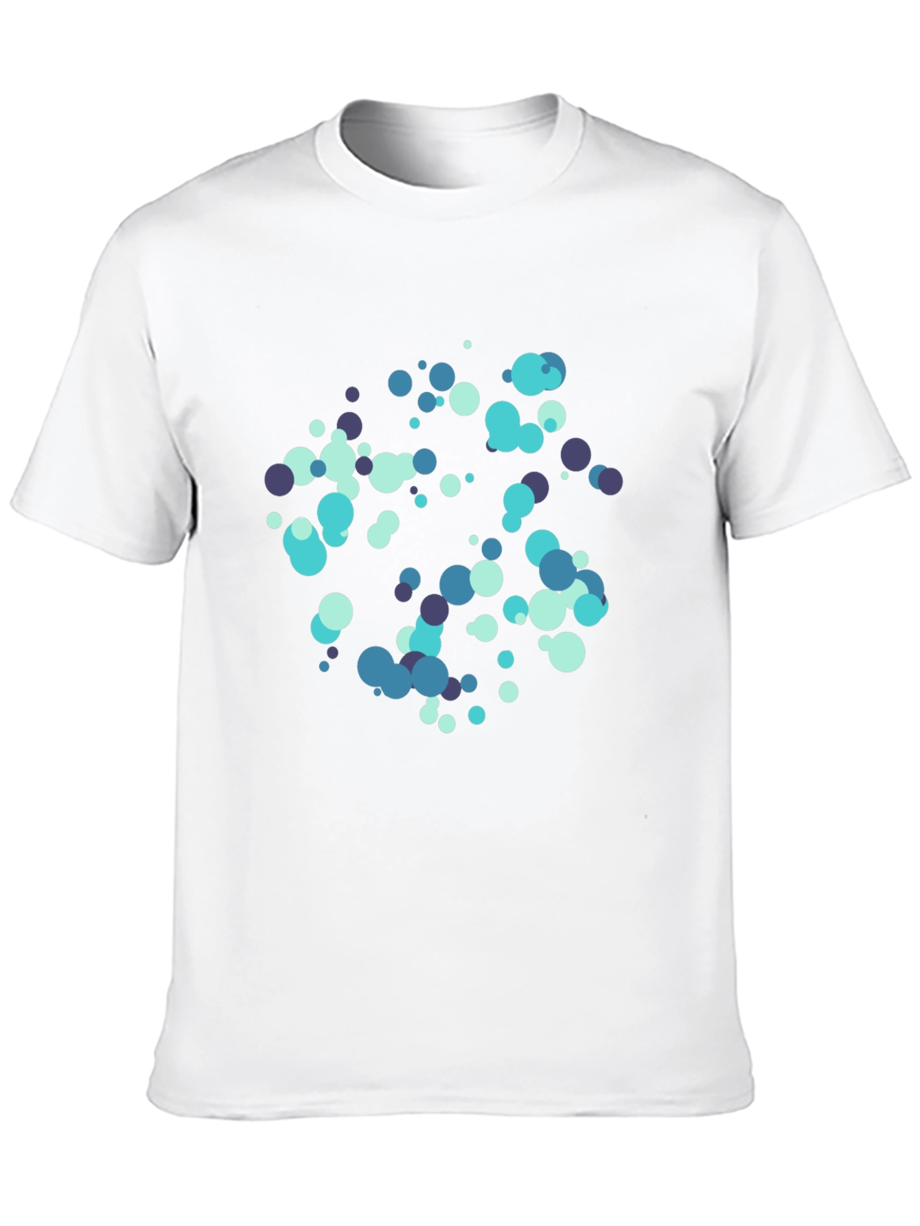 Abstract Dot Pattern Black Cotton T-Shirt