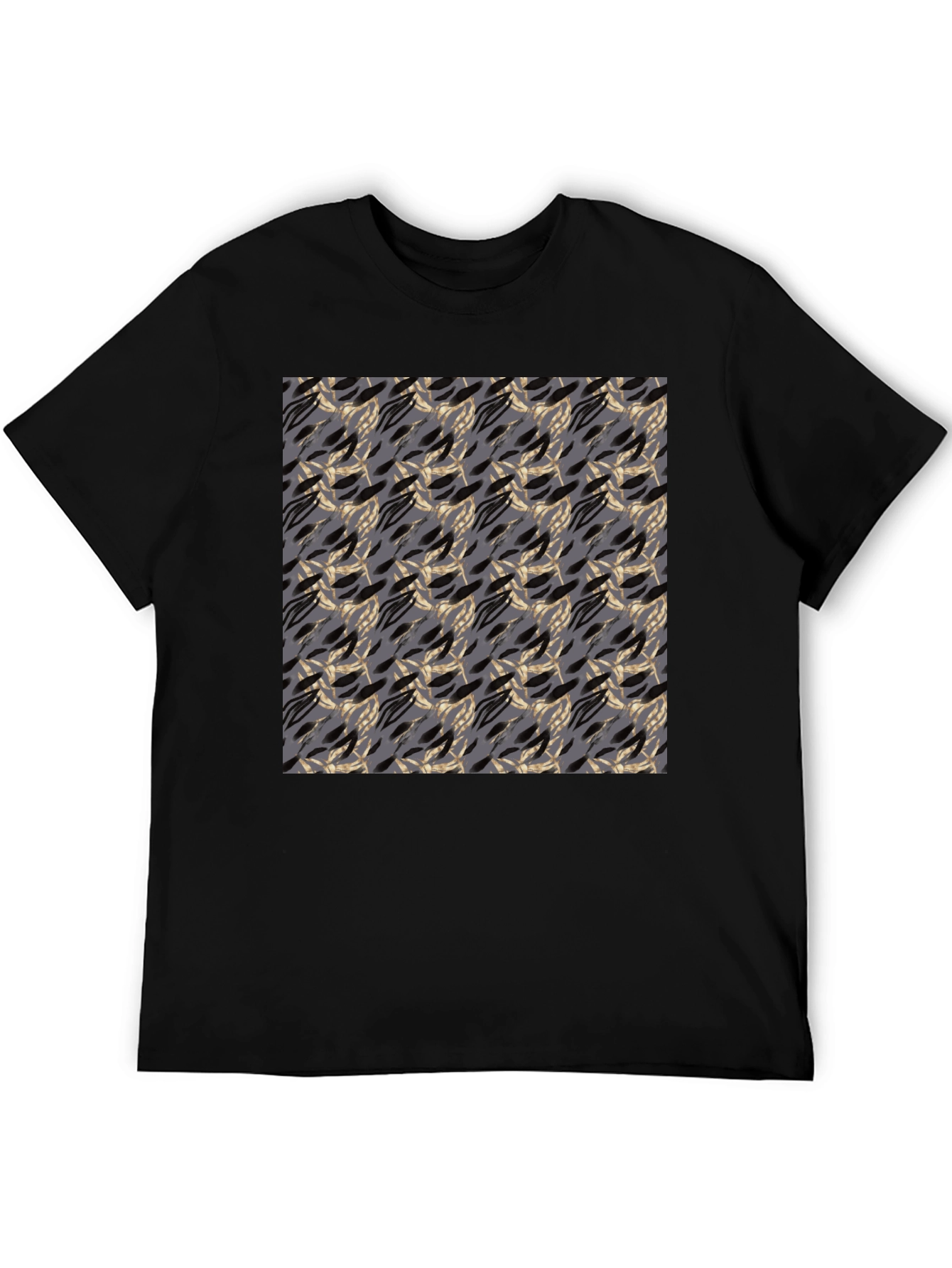 Abstract Pattern Black T-Shirt