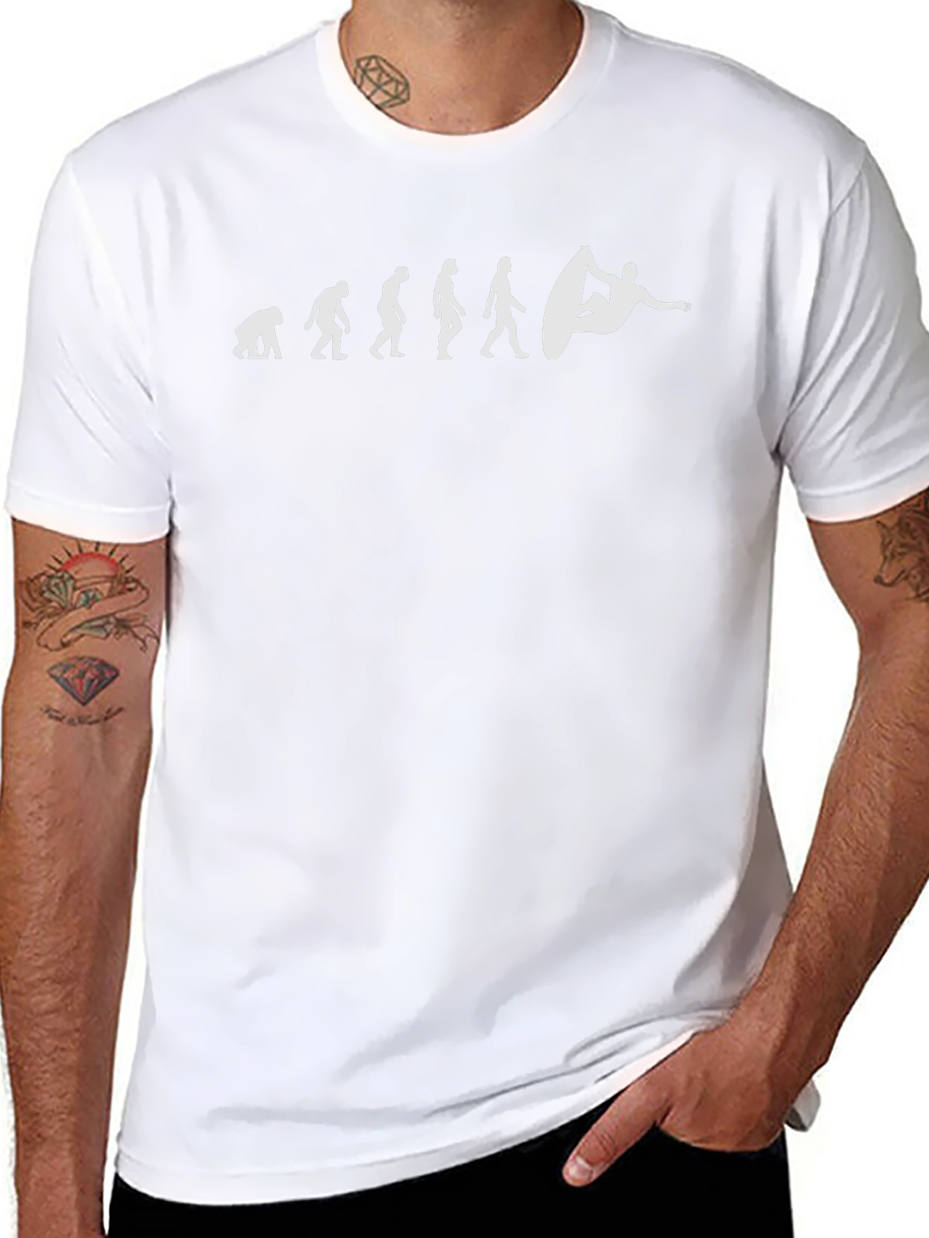 Surfer Evolution Black Cotton T-Shirt