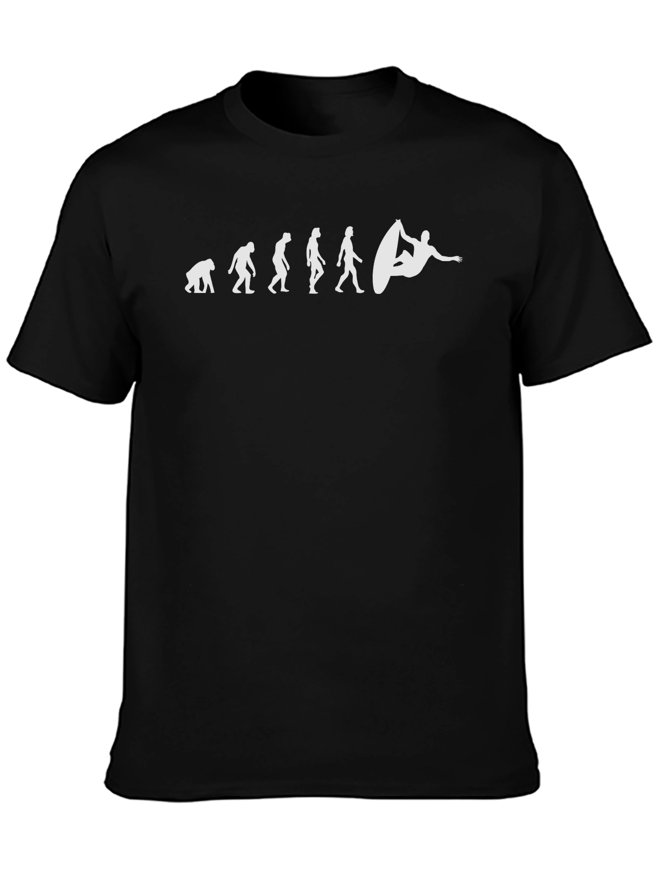 Surfer Evolution Black Cotton T-Shirt