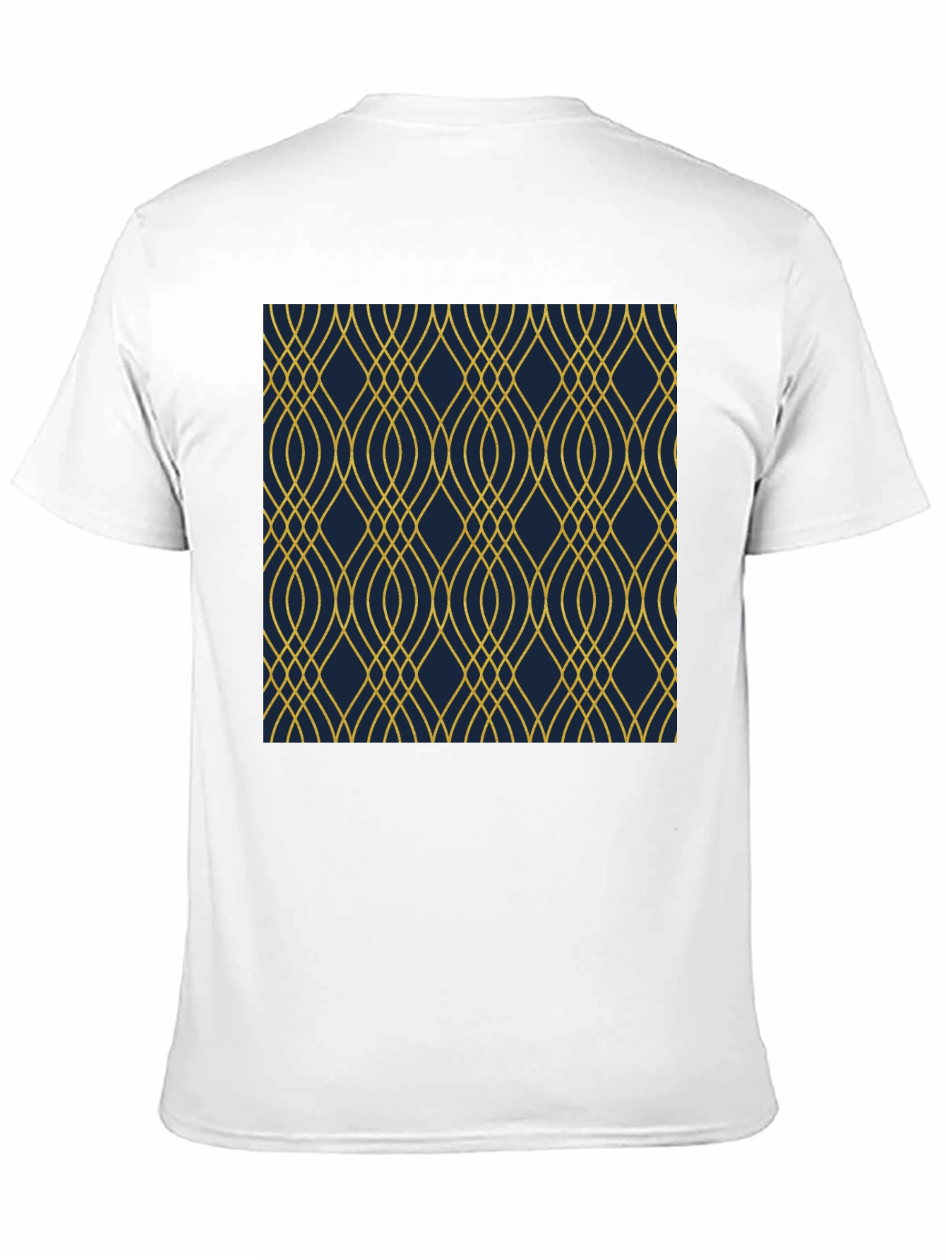 Stylish Black T-Shirt with Geometric Gold Pattern