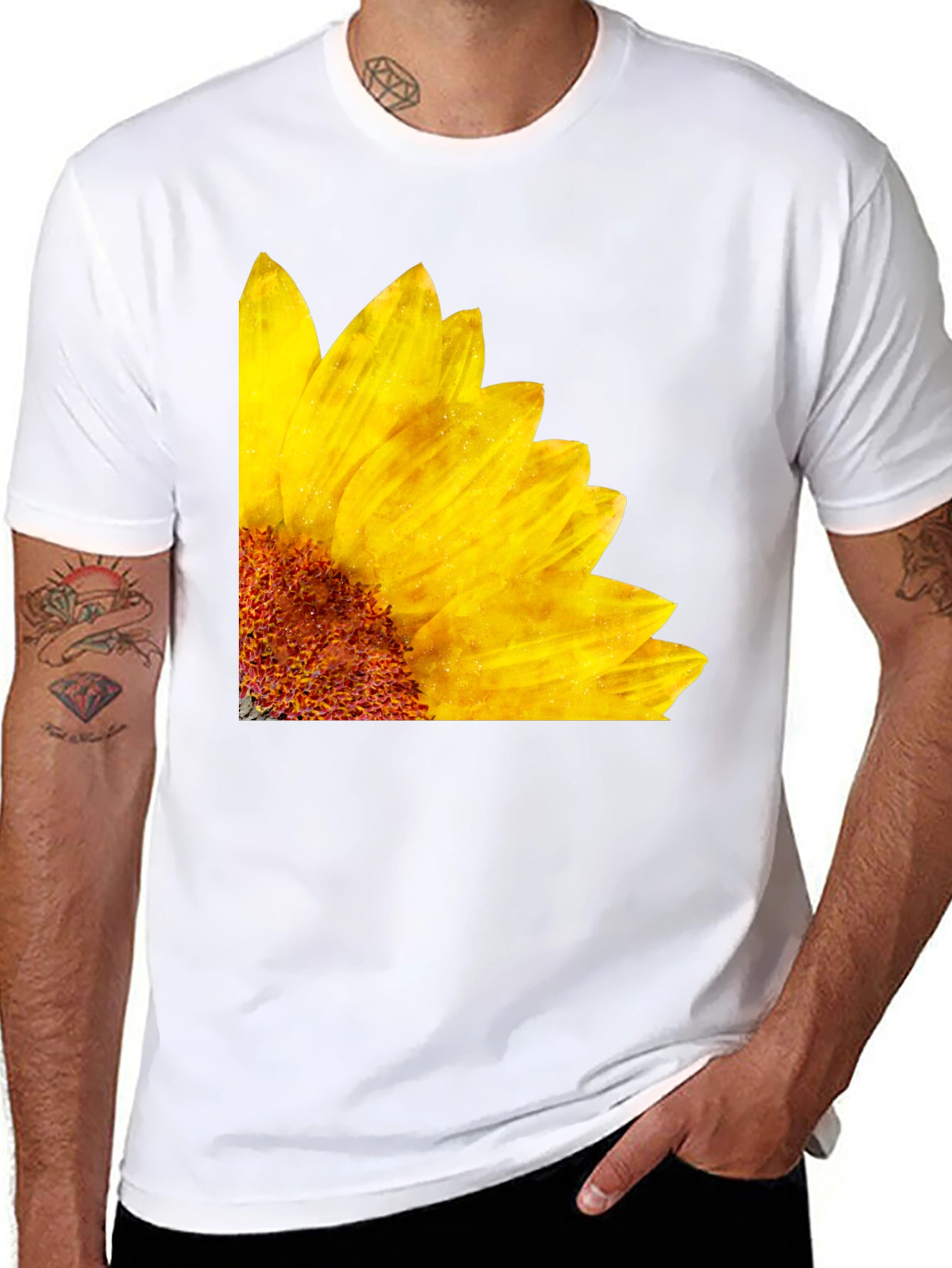 Sunflower Graphic Black T-Shirt