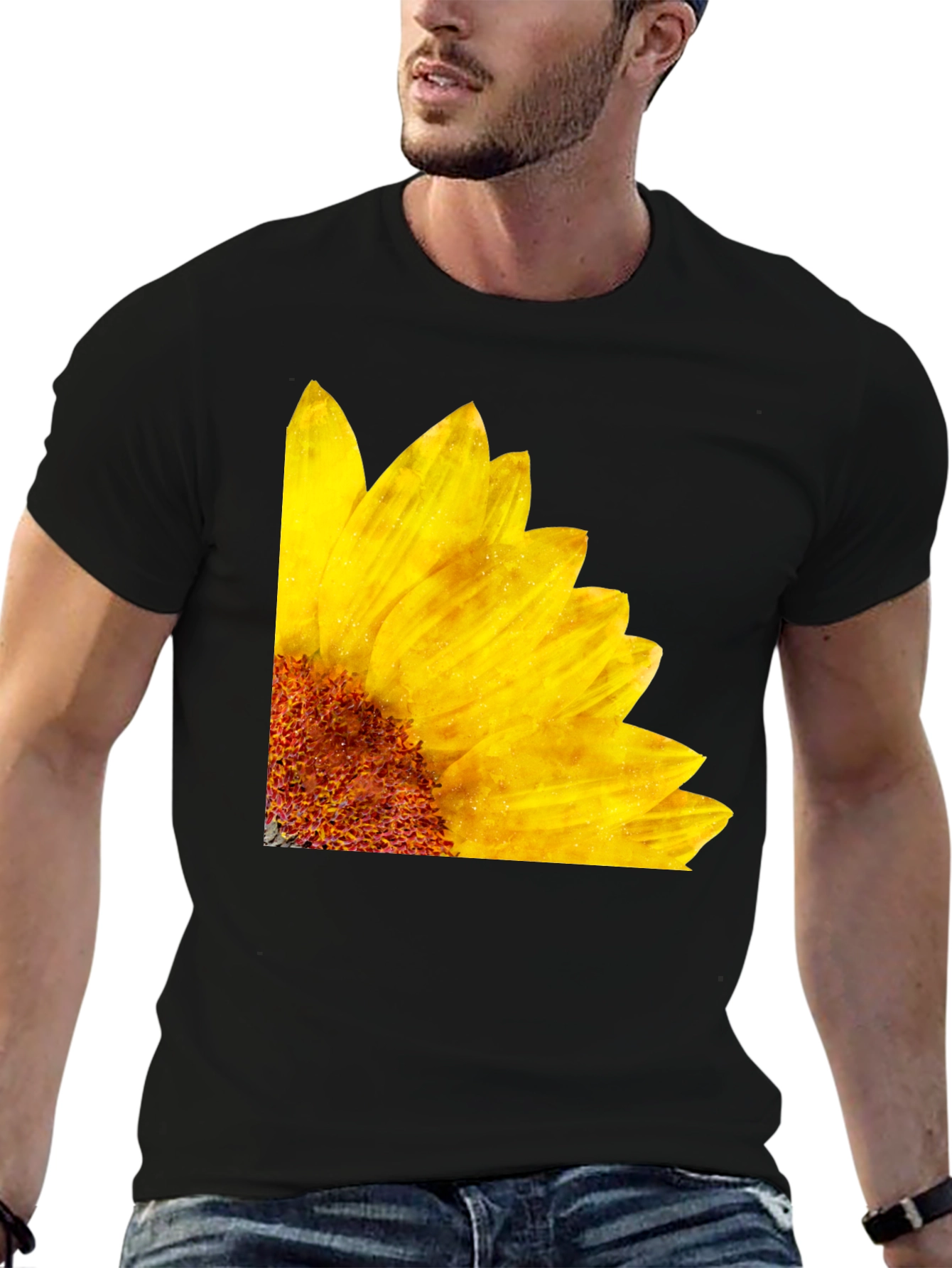 Sunflower Graphic Black T-Shirt