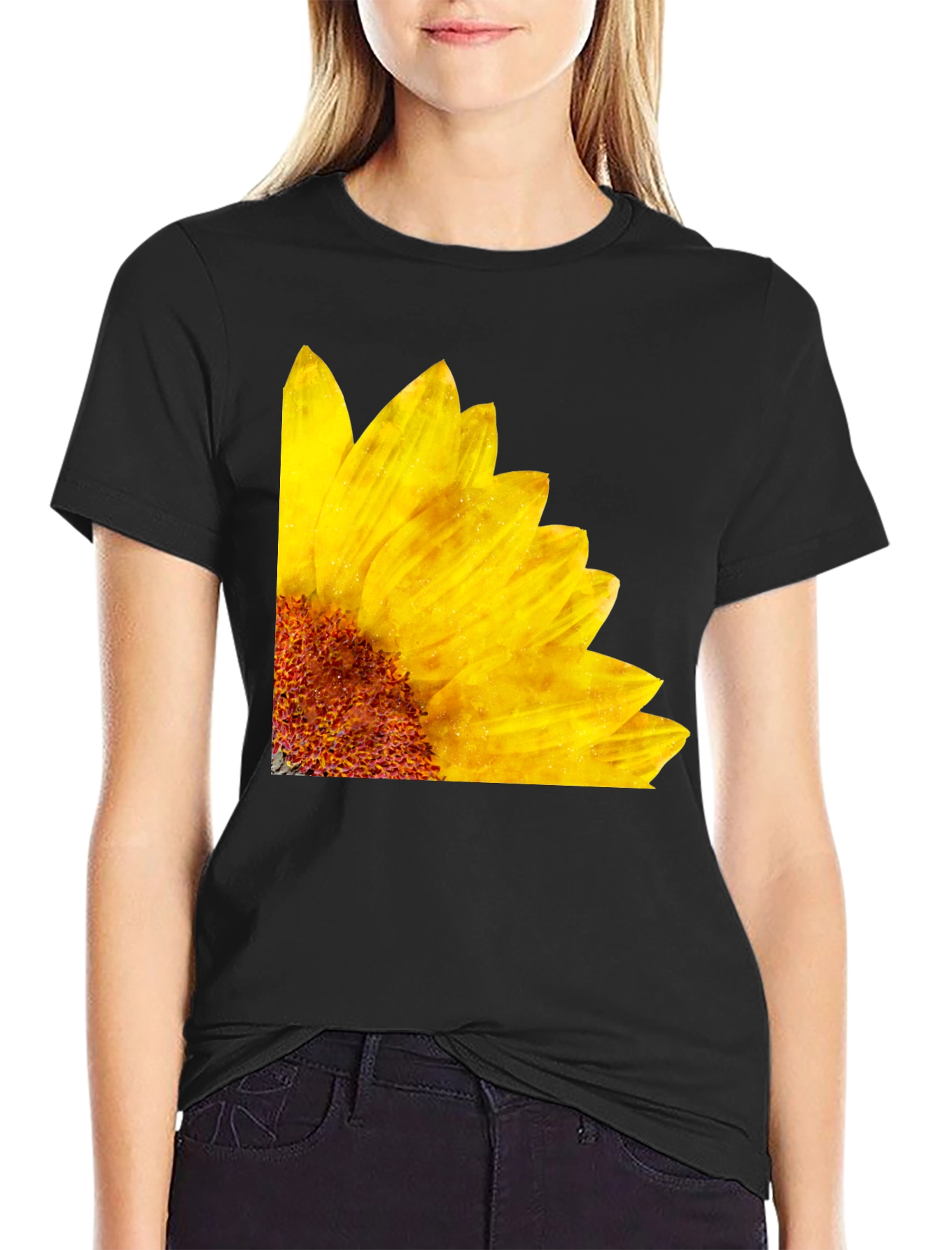Sunflower Graphic Black T-Shirt