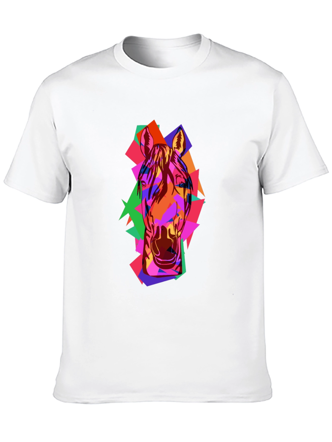 Abstract Horse Graphic Black T-Shirt