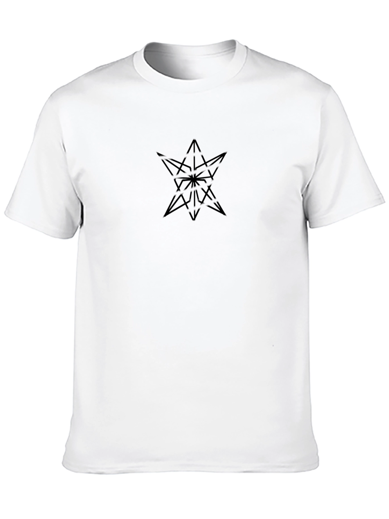 Abstract Star Graphic Tee - Modern Black T-Shirt