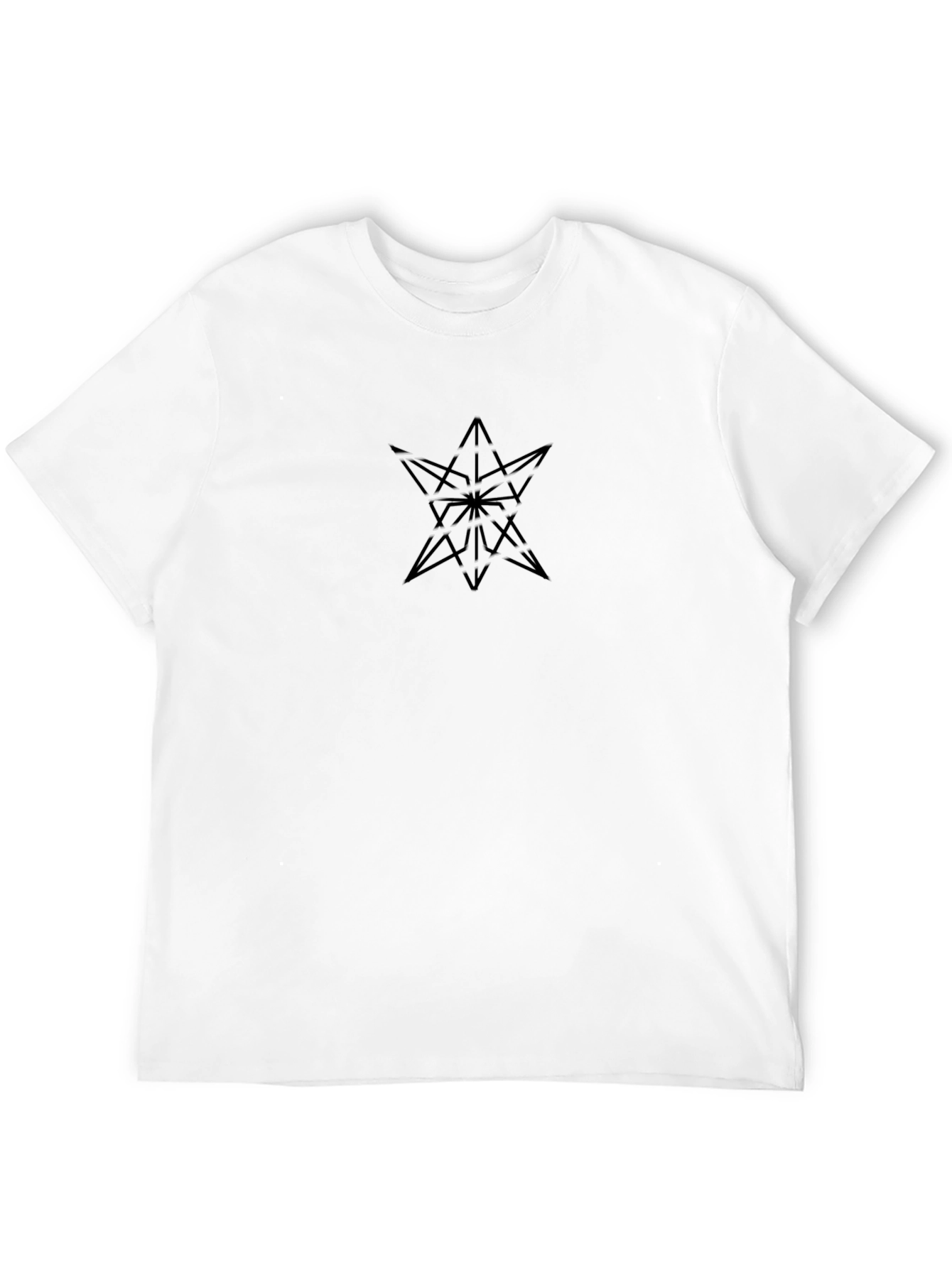 Abstract Star Graphic Tee - Modern Black T-Shirt
