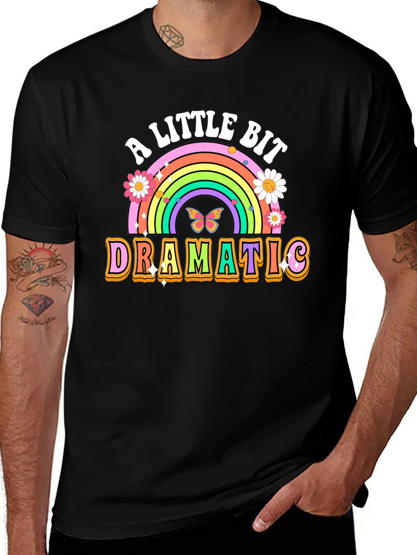 A Little Bit Dramatic T-Shirt Rainbow Graphic Tee